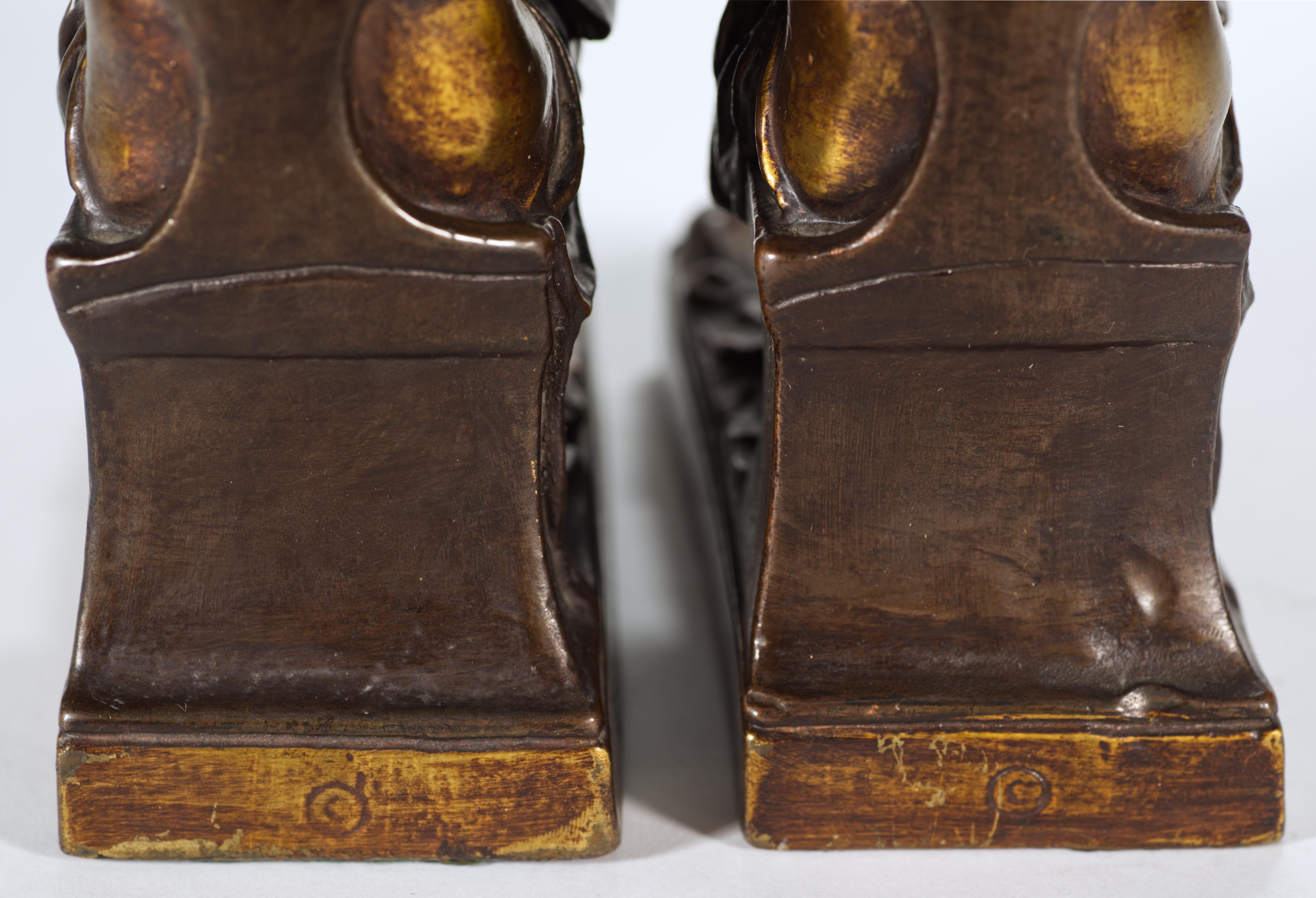 Pompeian Bronze Co Bronze Clad Figurative Bookends, 1920s For Sale 2