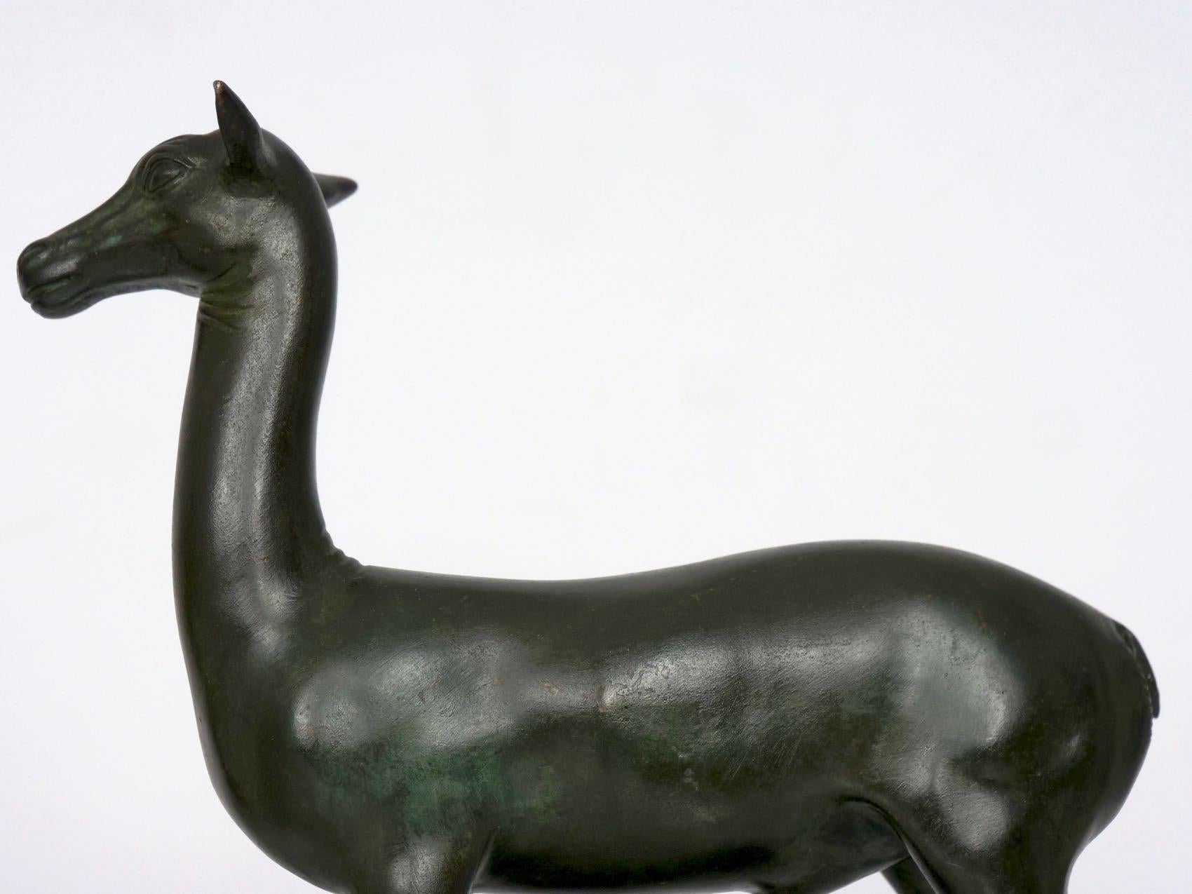 “Pompeian Deer” Grand Tour Bronze Sculpture Statues Bookends, 19th Century, Pair 7