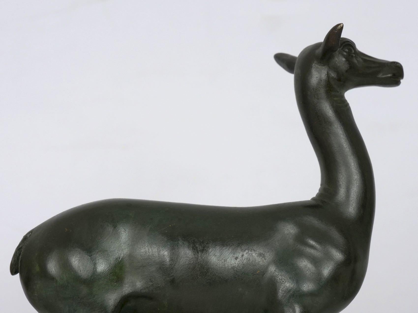 “Pompeian Deer” Grand Tour Bronze Sculpture Statues Bookends, 19th Century, Pair 11