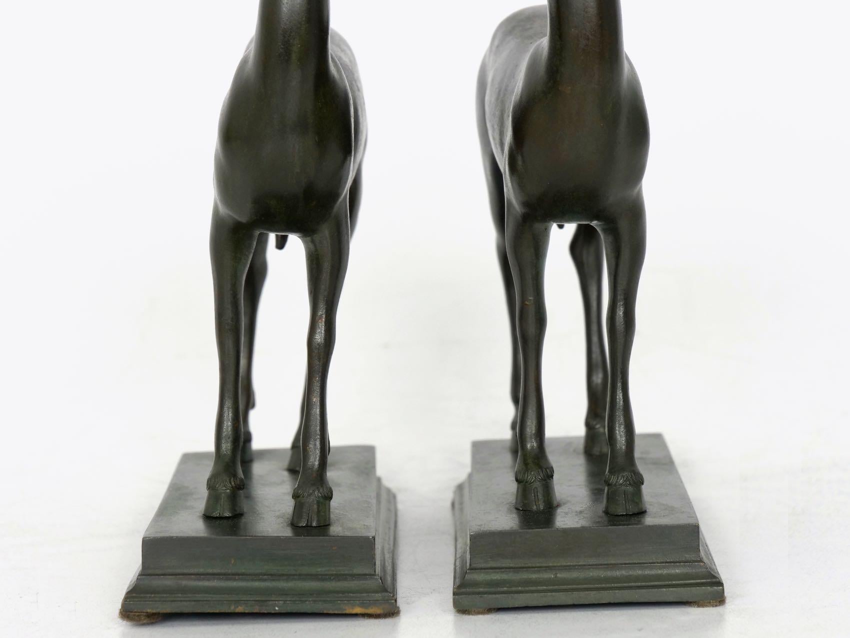 “Pompeian Deer” Grand Tour Bronze Sculpture Statues Bookends, 19th Century, Pair 16