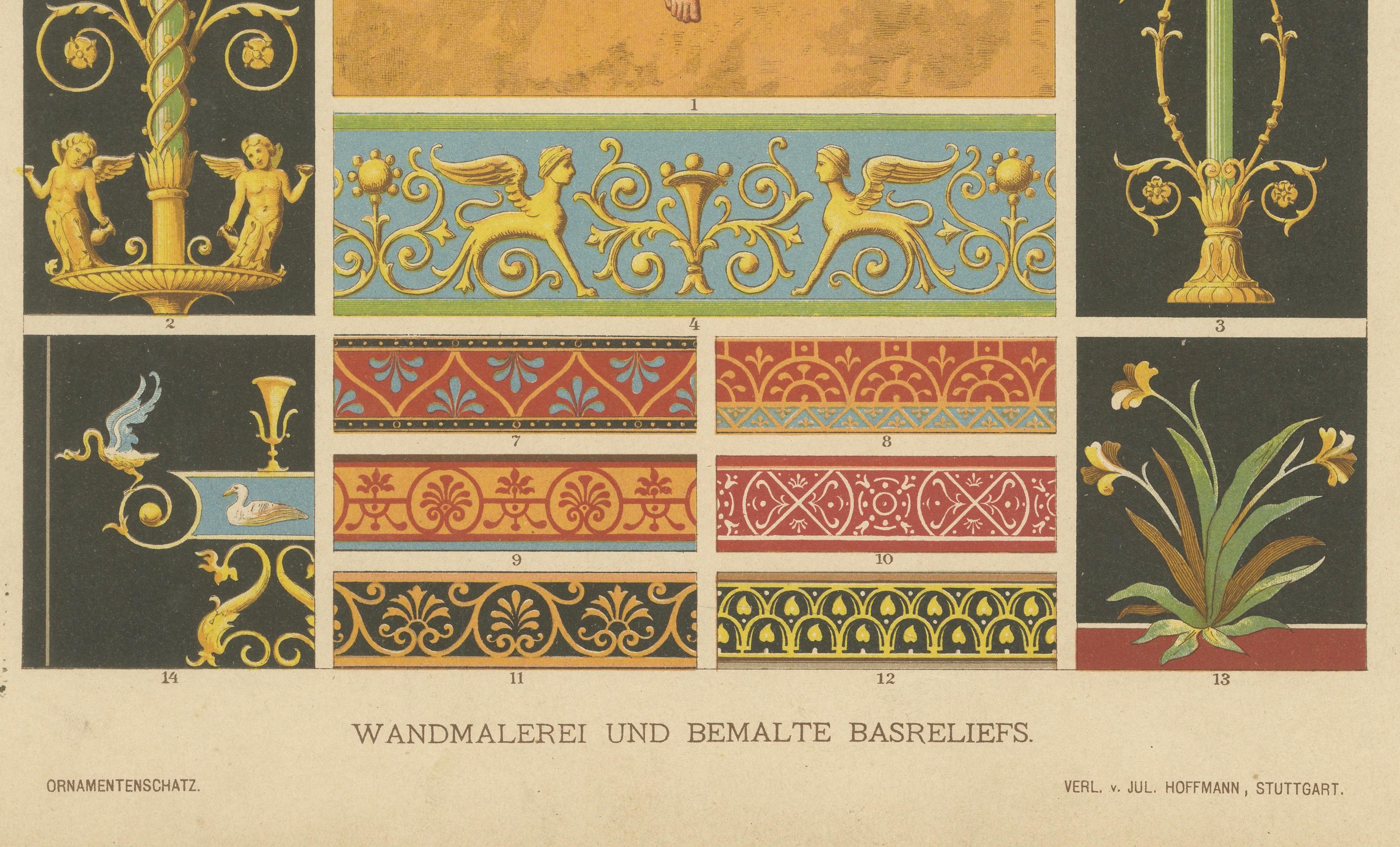 Pompejanische Eleganz: Dolmetschs Erkundung des römischen Dekors von 1887 (Spätes 19. Jahrhundert) im Angebot