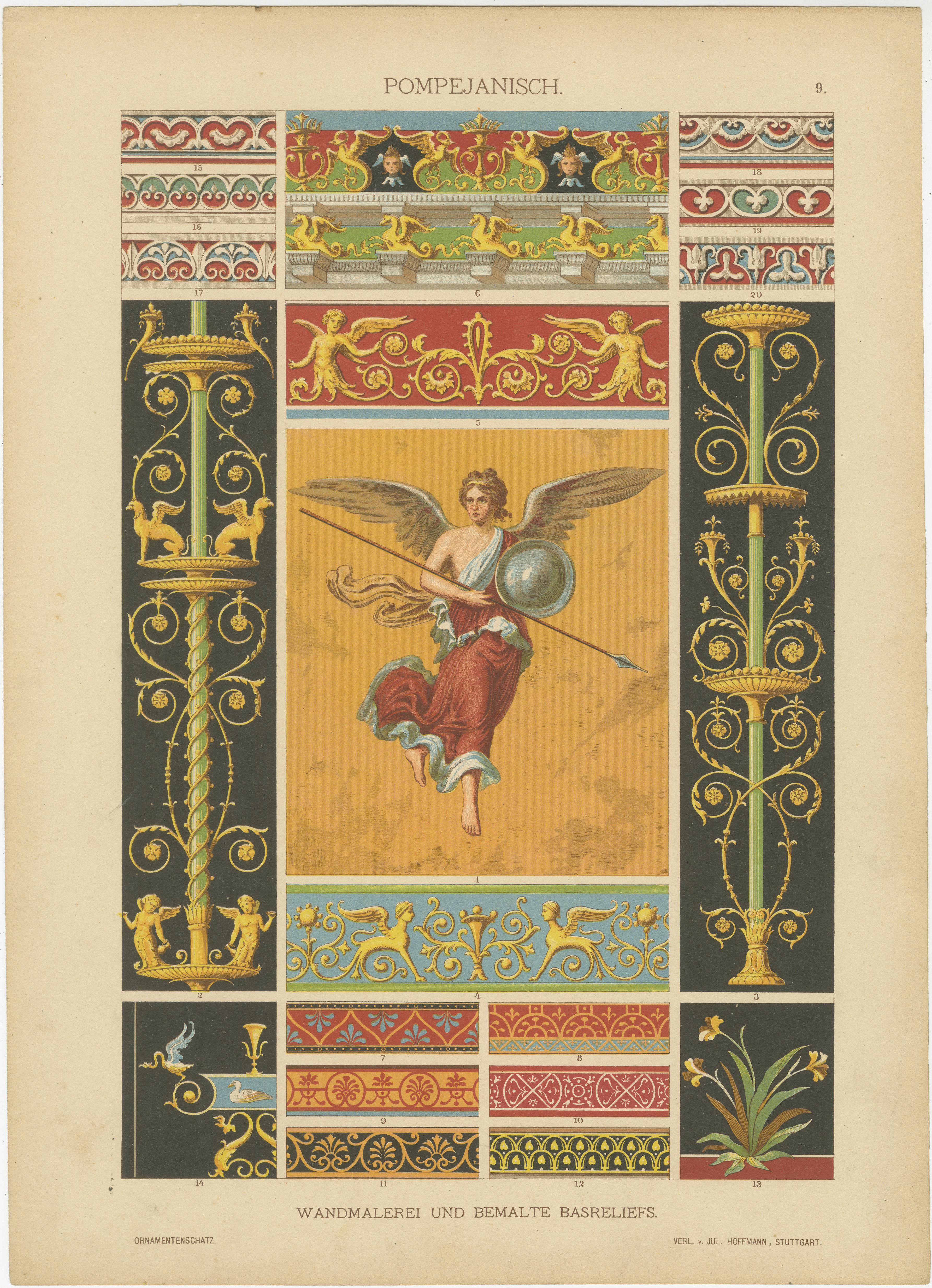 Pompejanische Eleganz: Dolmetschs Erkundung des römischen Dekors von 1887 im Angebot 2