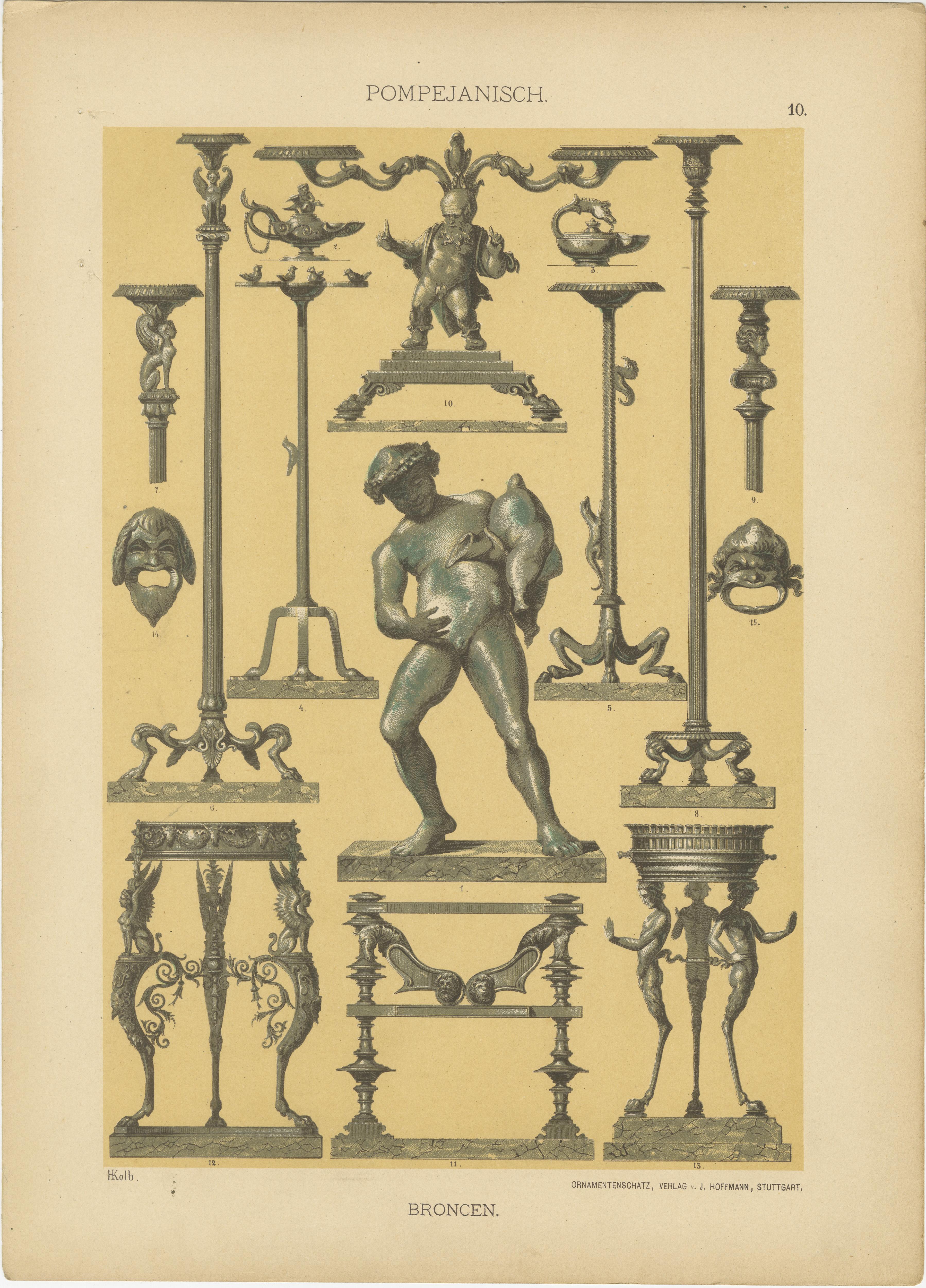 Pompejanische Eleganz: Dolmetschs Erkundung des römischen Dekors von 1887 im Angebot 3
