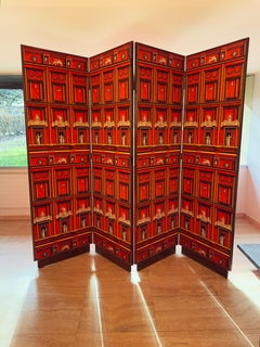 Pompeian Folding Screen in the Style of Piero Fornasetti, Italy, circa 1960
