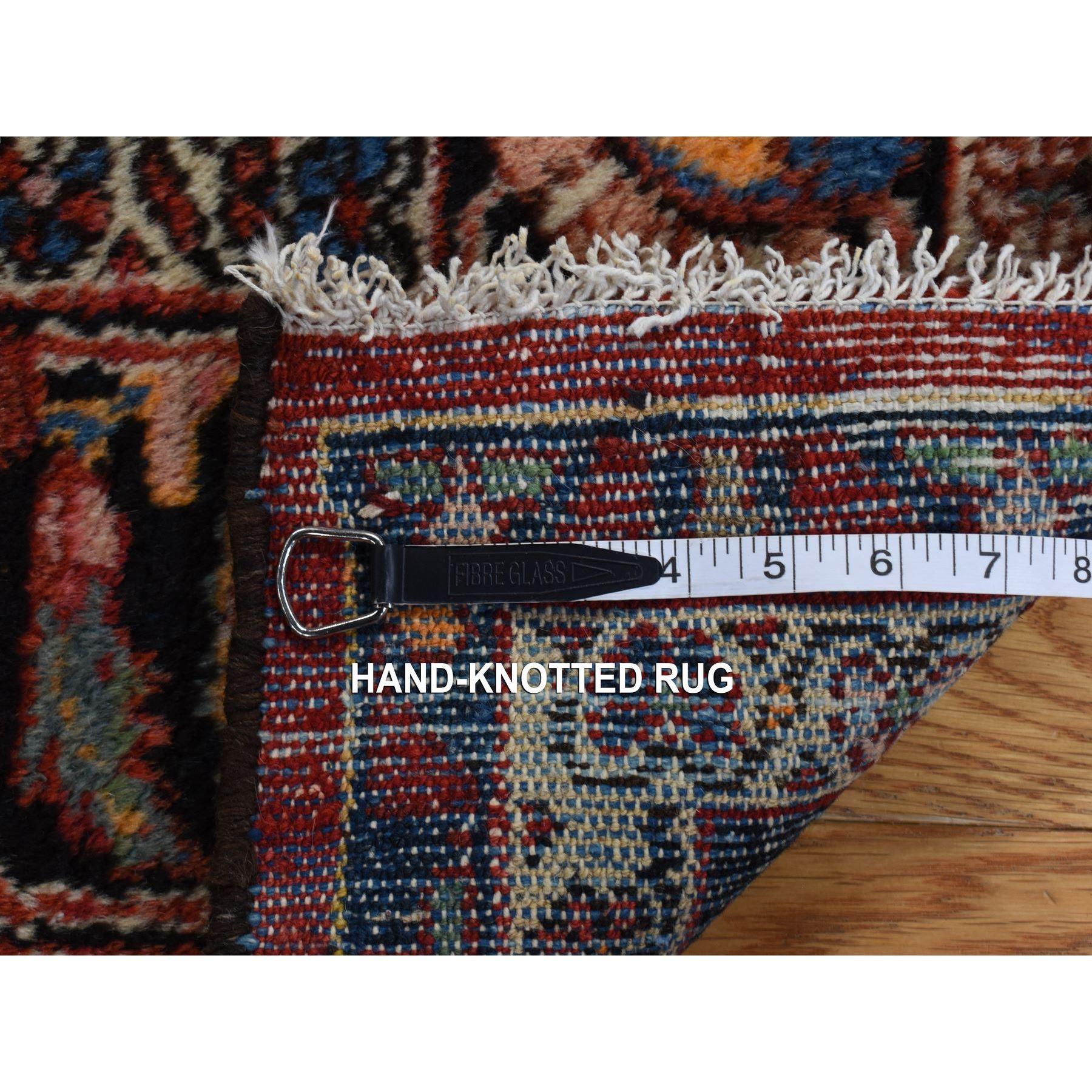 Pompeianischer roter handgeknüpfter antiker persischer Hamadan-Teppich aus weicher Wolle aus Hamadan 8'5