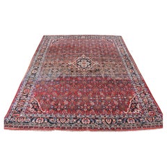 Pompeian Red Hand Knotted Antique Persian Hamadan Soft Wool Clean Rug 8'5"x11'3"