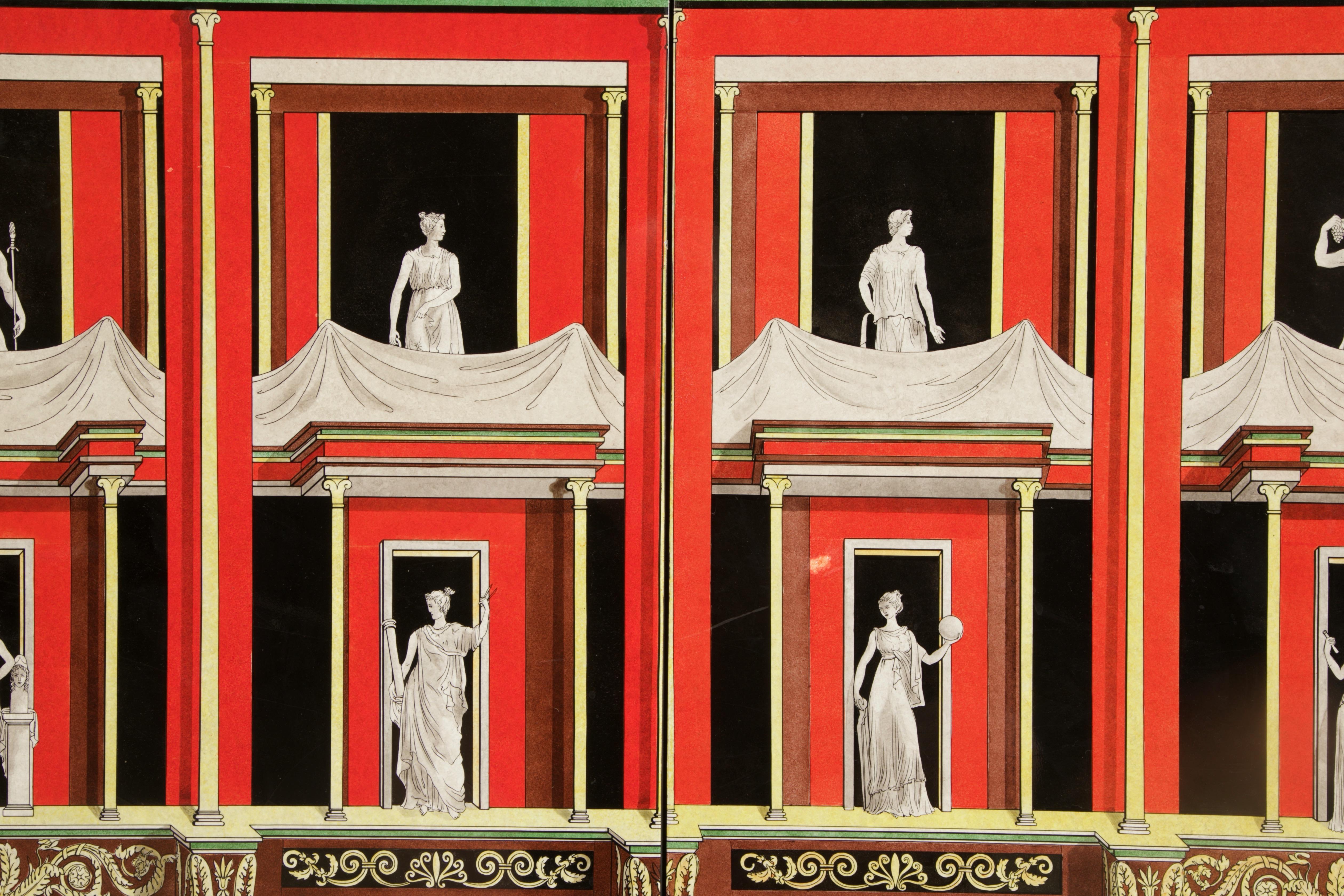 'Pompeiana' Corner Cabinet by Piero Fornasetti, Italy, 2 of 2 in 1988, Signed  For Sale 5
