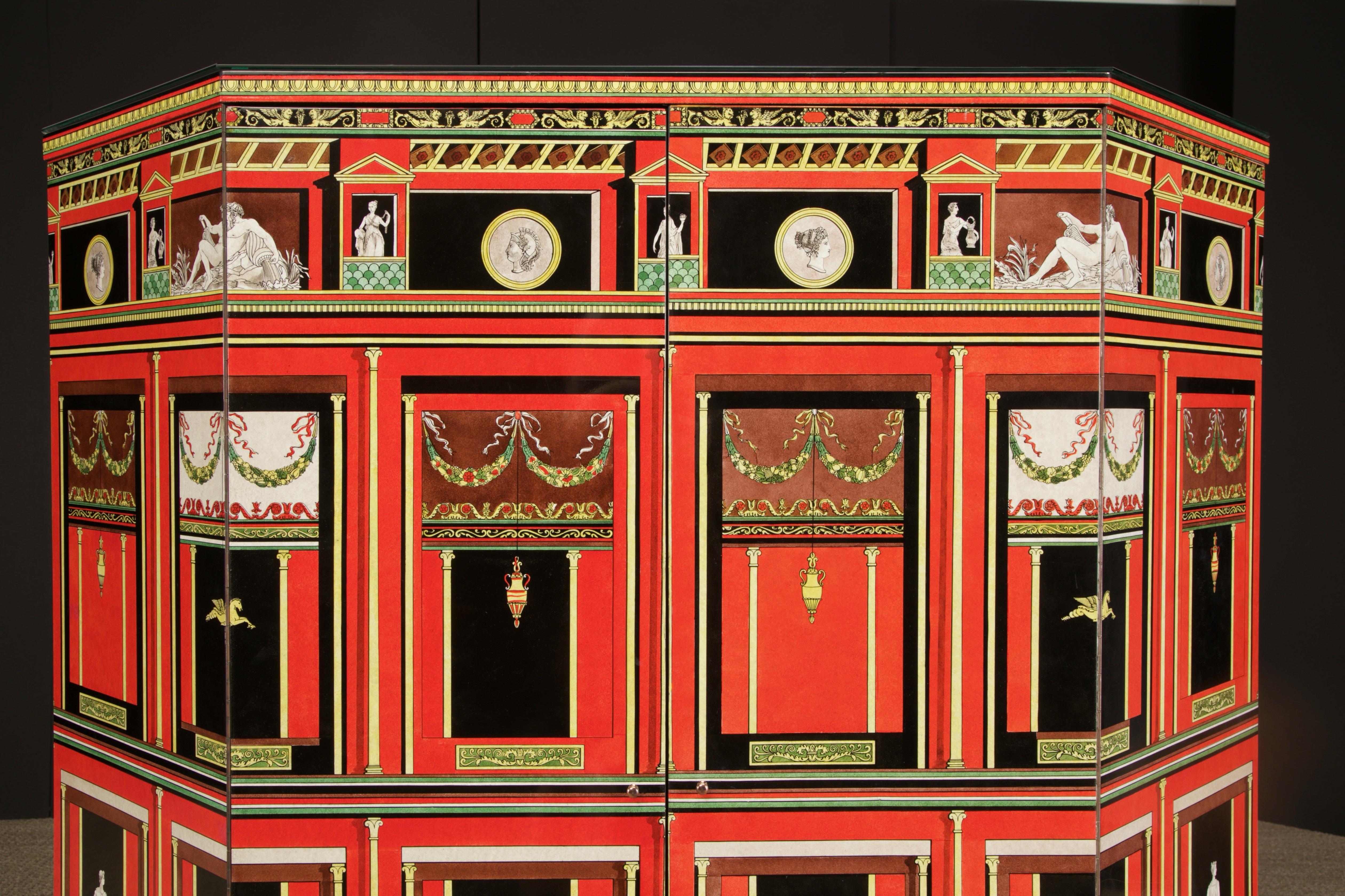'Pompeiana' Corner Cabinet by Piero Fornasetti, Italy, 2 of 2 in 1988, Signed  For Sale 6
