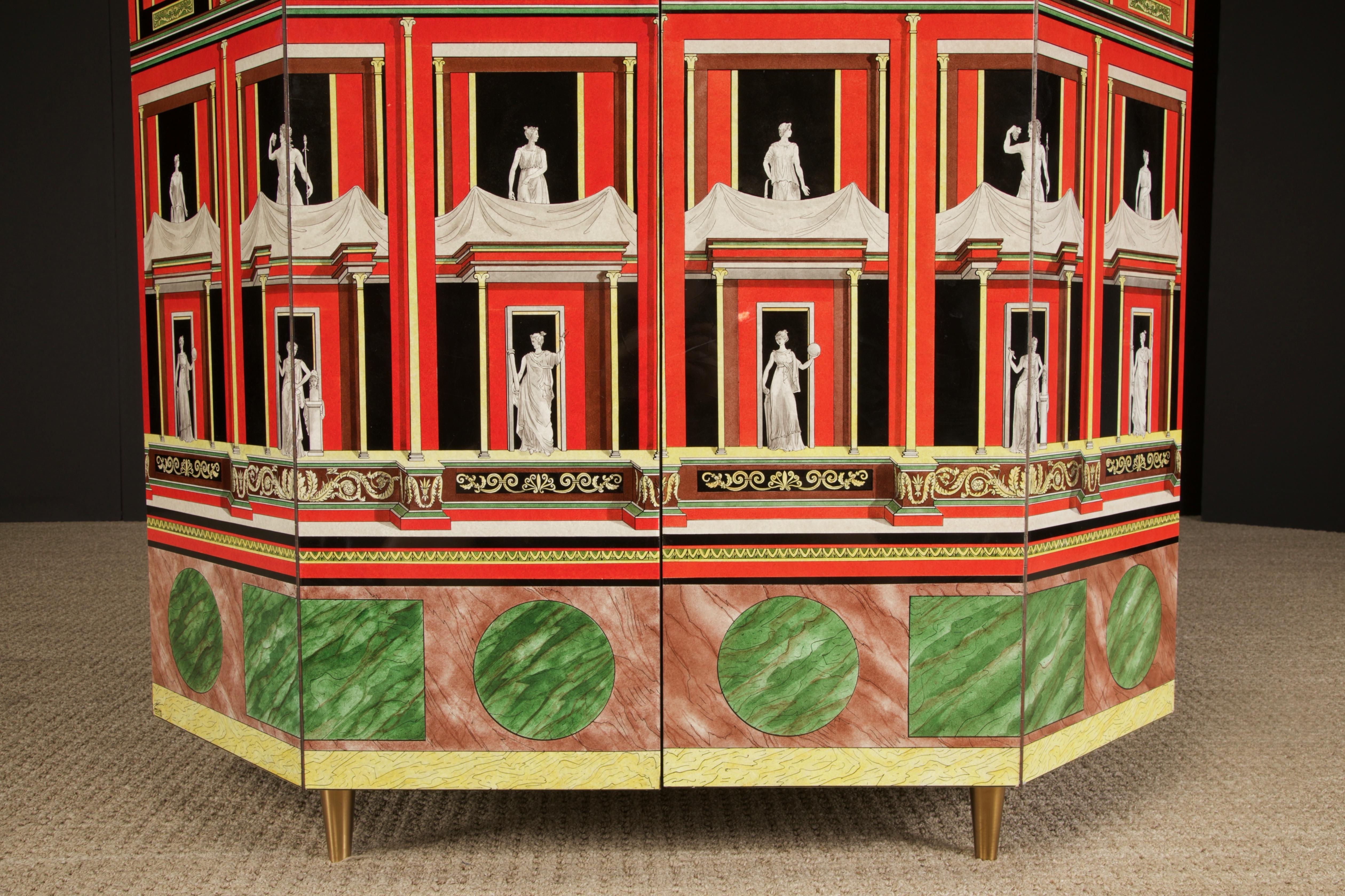 'Pompeiana' Corner Cabinet by Piero Fornasetti, Italy, 2 of 2 in 1988, Signed  For Sale 7