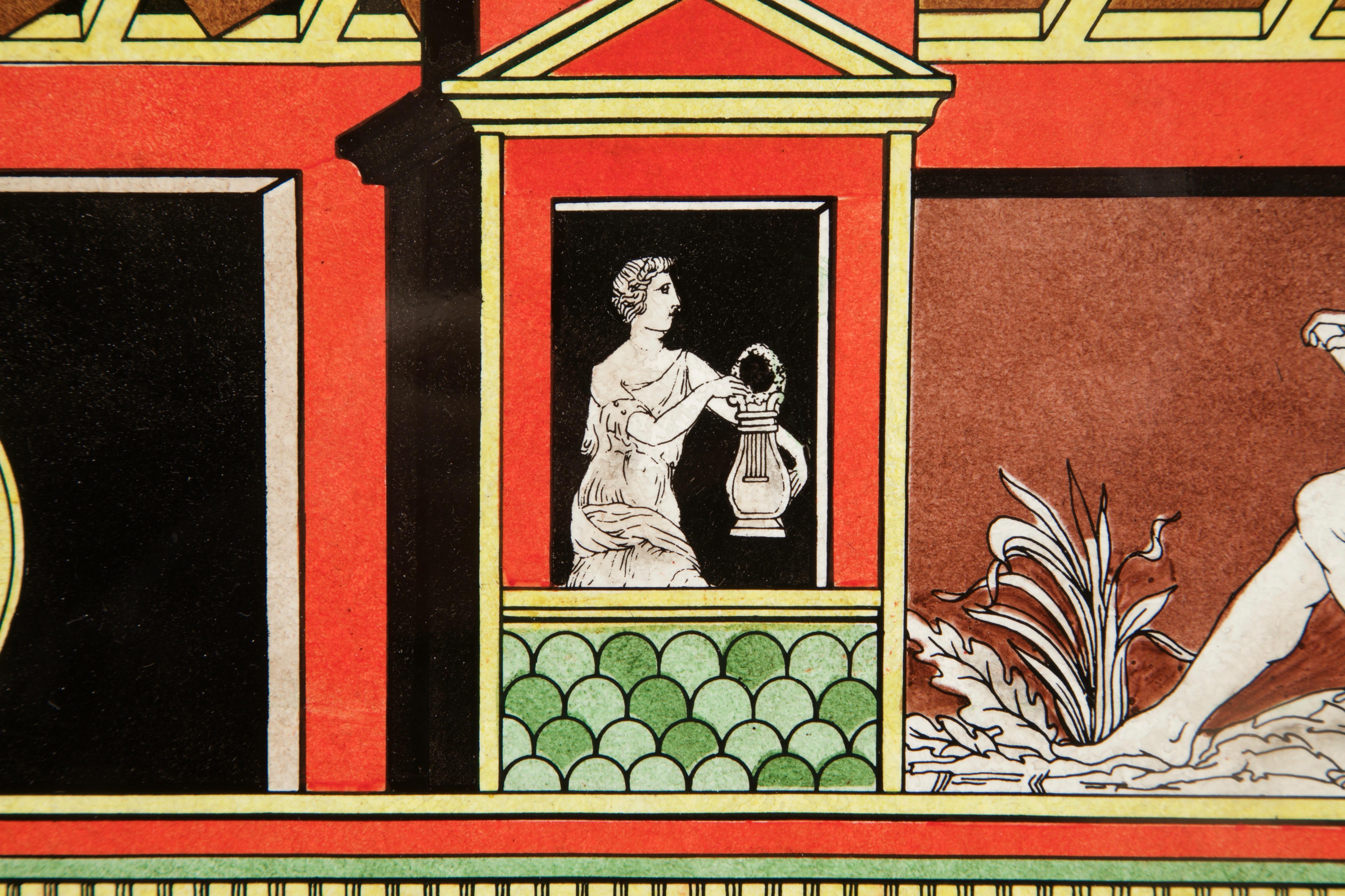 'Pompeiana' Corner Cabinet by Piero Fornasetti, Italy, 2 of 2 in 1988, Signed  For Sale 9