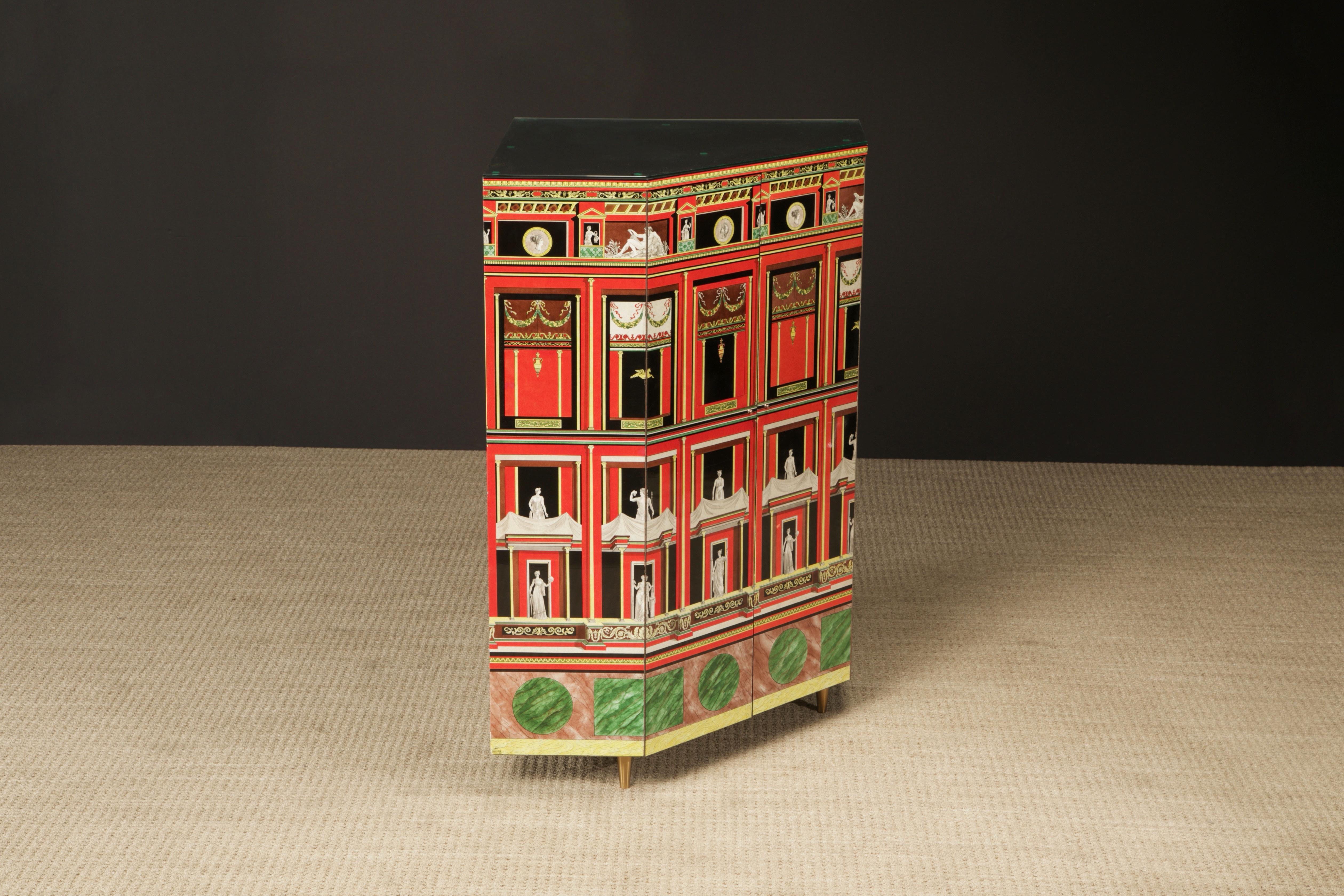 'Pompeiana' Corner Cabinet by Piero Fornasetti, Italy, 2 of 2 in 1988, Signed  In Good Condition For Sale In Los Angeles, CA