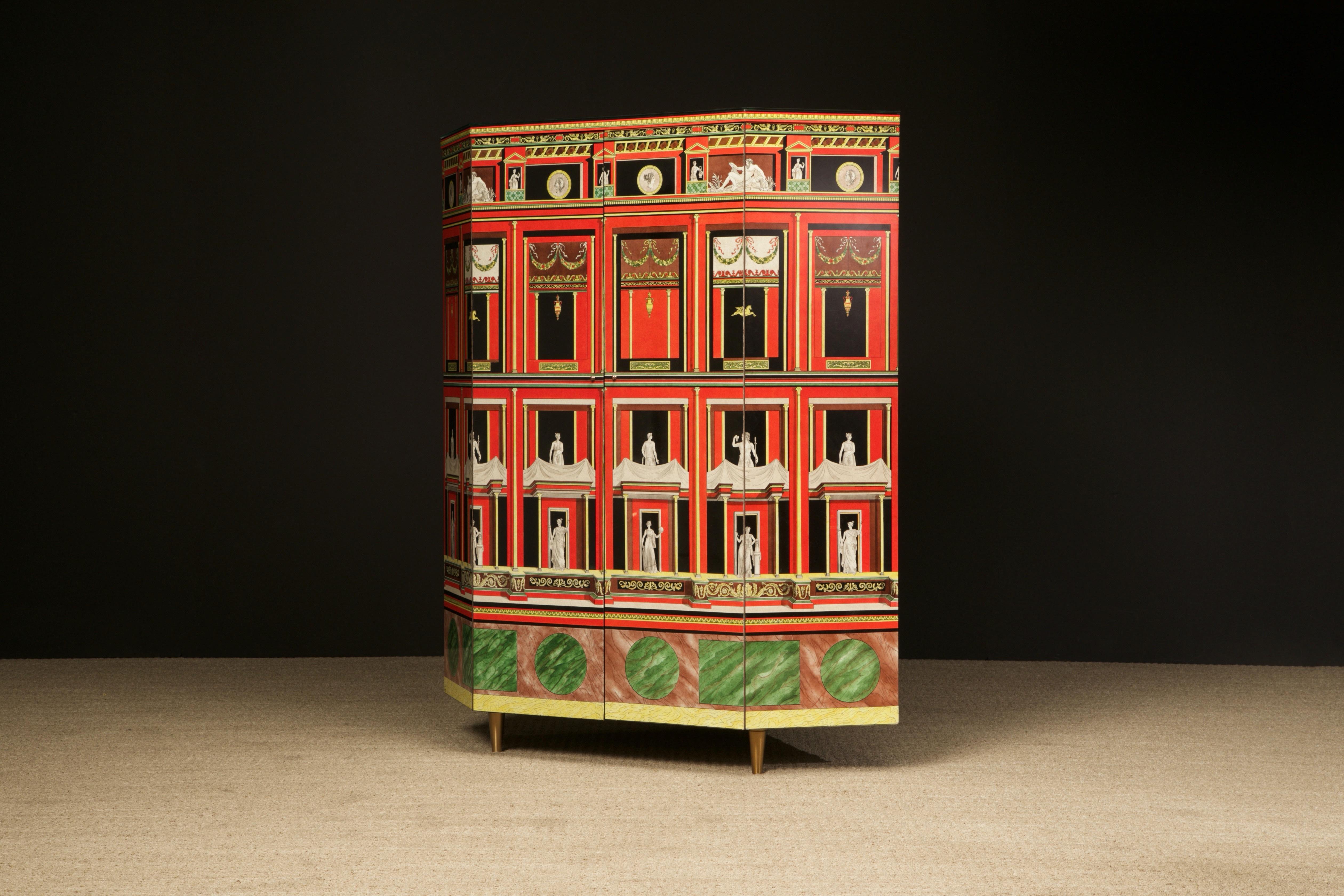 Late 20th Century 'Pompeiana' Corner Cabinet by Piero Fornasetti, Italy, 2 of 2 in 1988, Signed  For Sale