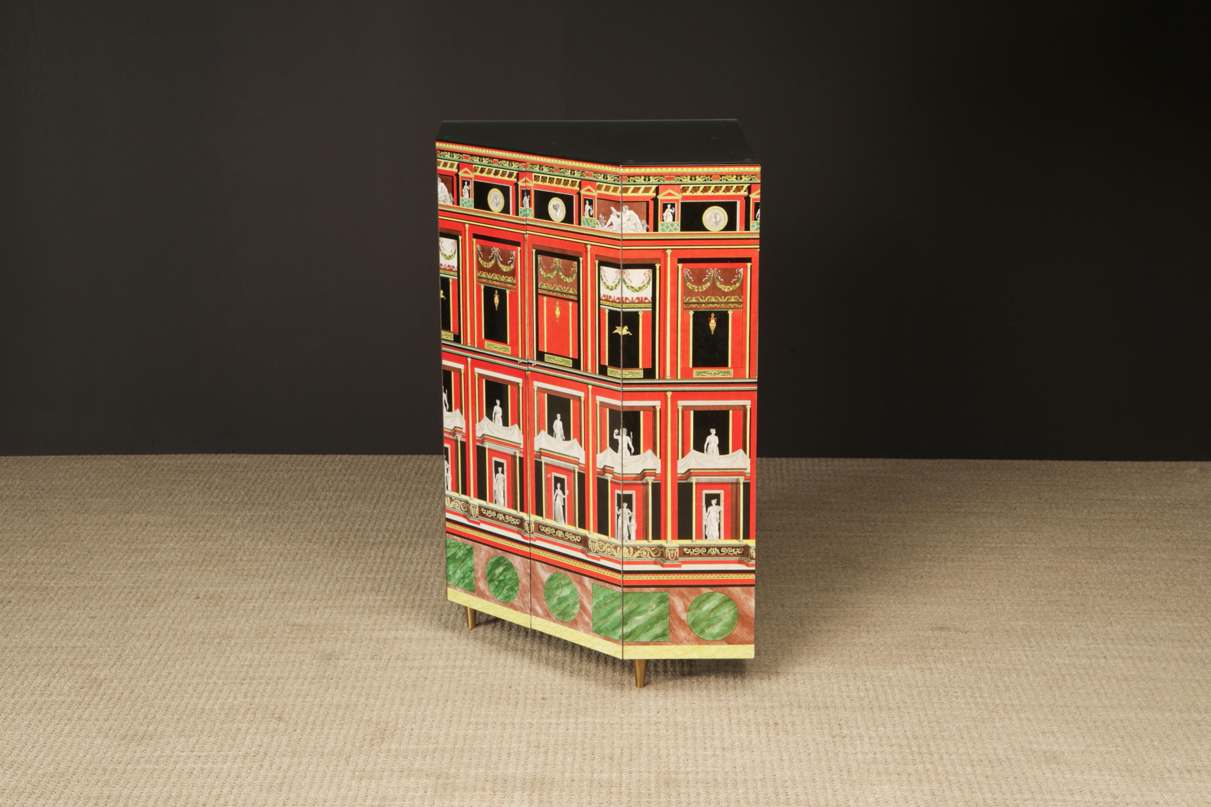 'Pompeiana' Corner Cabinet by Piero Fornasetti, Italy, 2 of 2 in 1988, Signed  For Sale 1