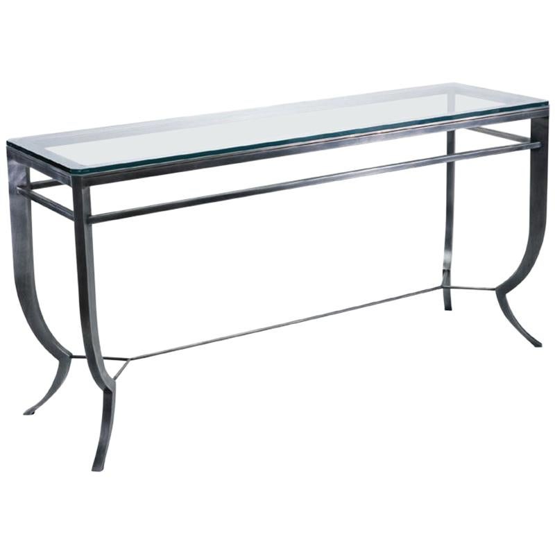 Pompeii Console Table with Standard Onset Glass Top by Powell & Bonnell For Sale