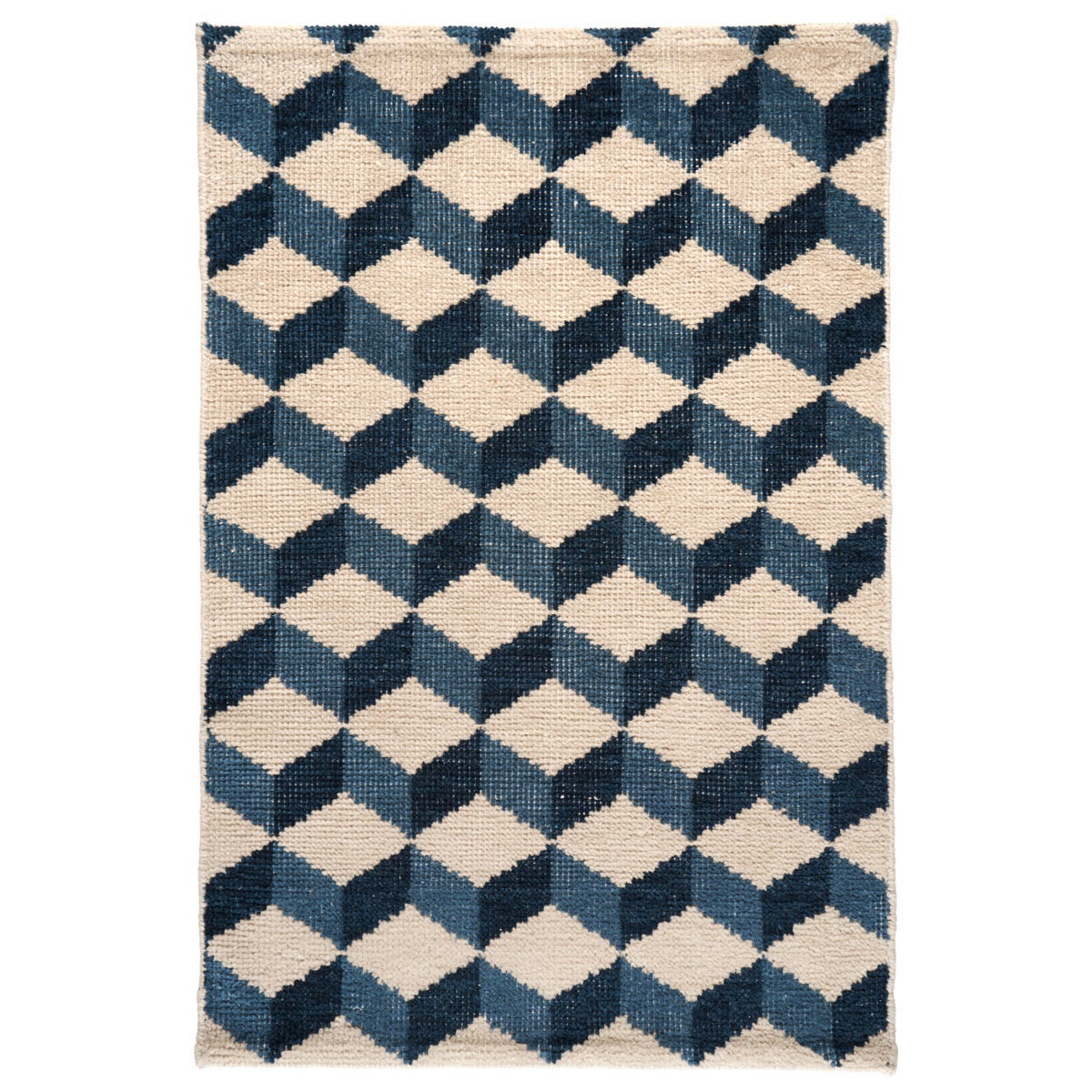 Pompeii Hand-Knotted Rug in Blues, 2x3' For Sale