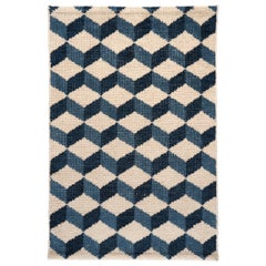 Handgeknüpfter Pompeii-Teppich in Blau, 2x3'
