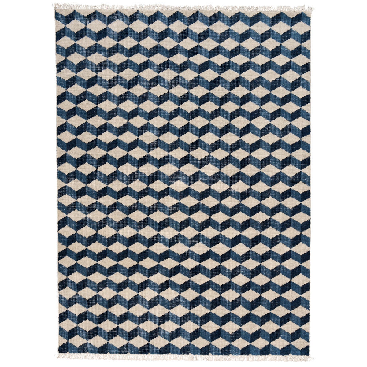 Tapis Pompeii noué à la main en bleu, 5x7' en vente