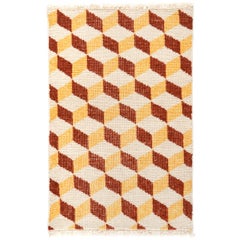 Pompeii Hand-Knotted Rug in Yellow & Red, 2x3'