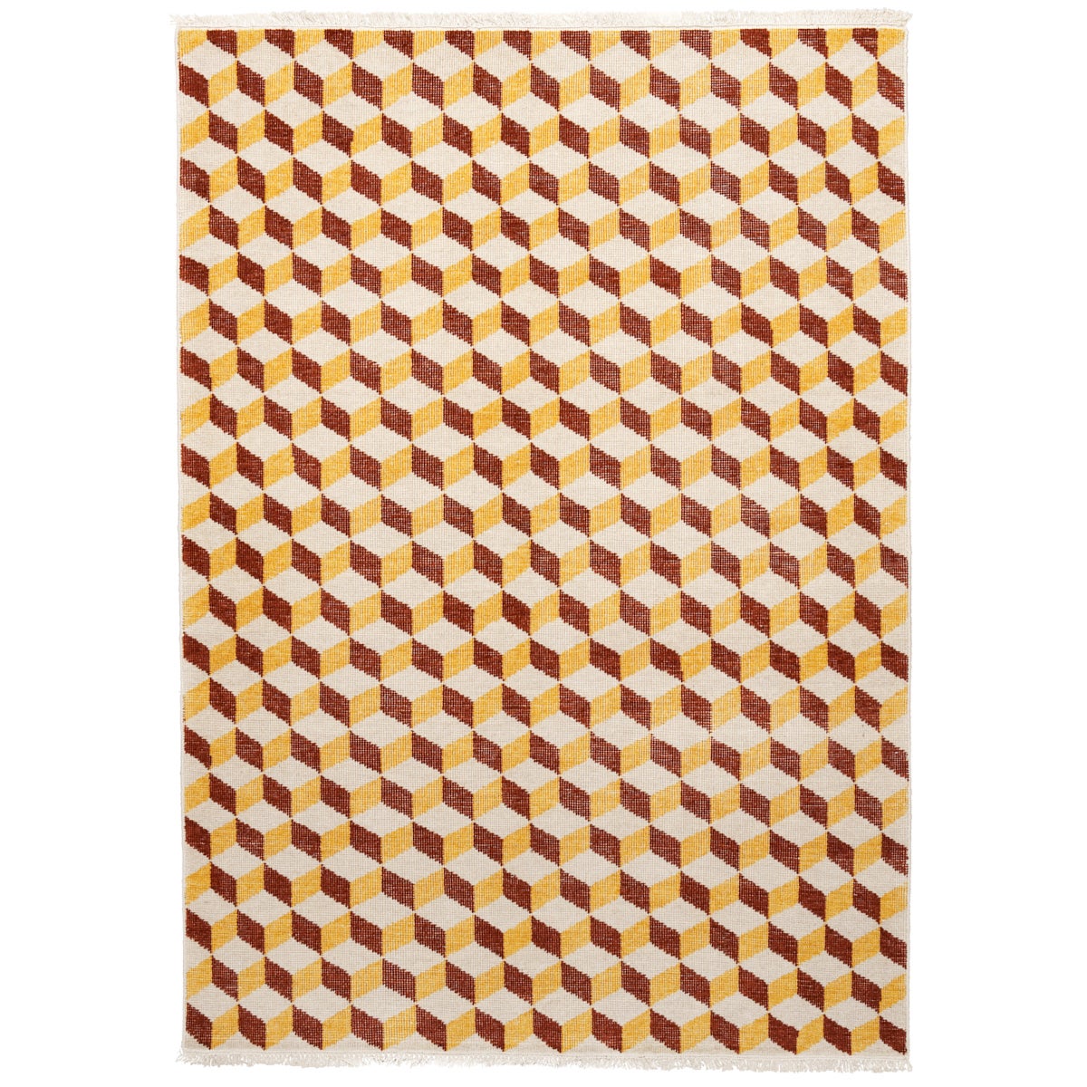 Pompeii Hand-Knotted Rug in Yellow & Red, 4x6'