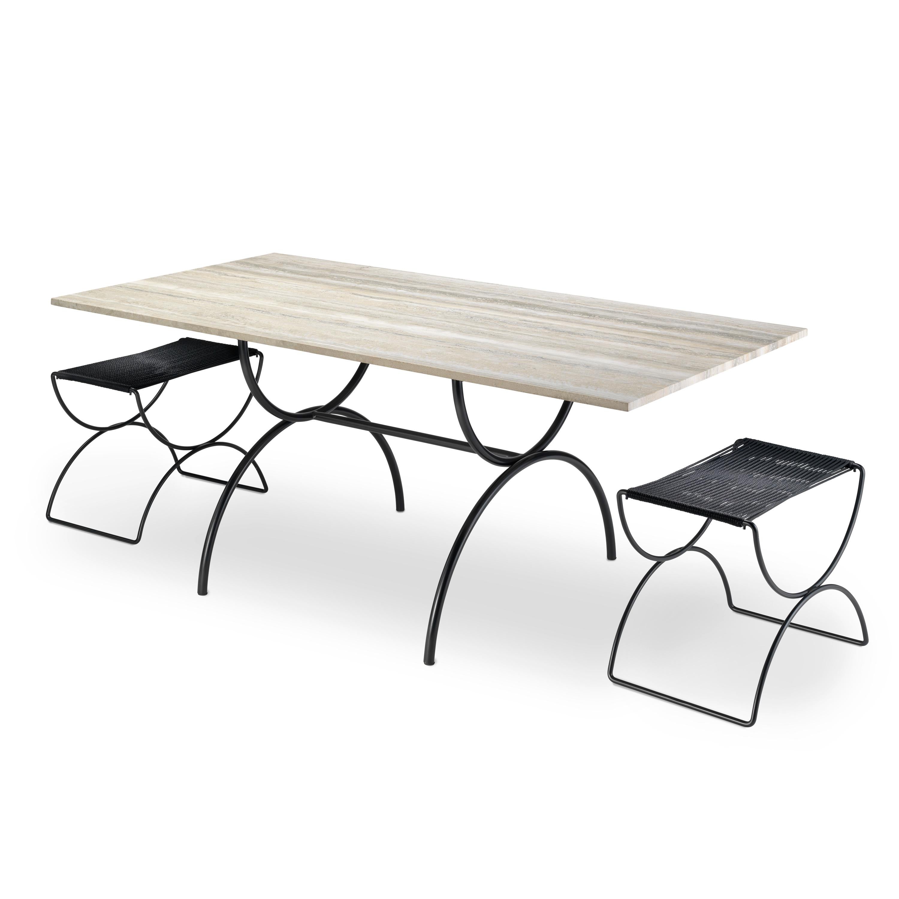 travertine outdoor dining table