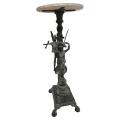 Pompeii Verdigris-Bronzetisch mit Nike und Trophäe, Italienisch, 19. Jahrhundert