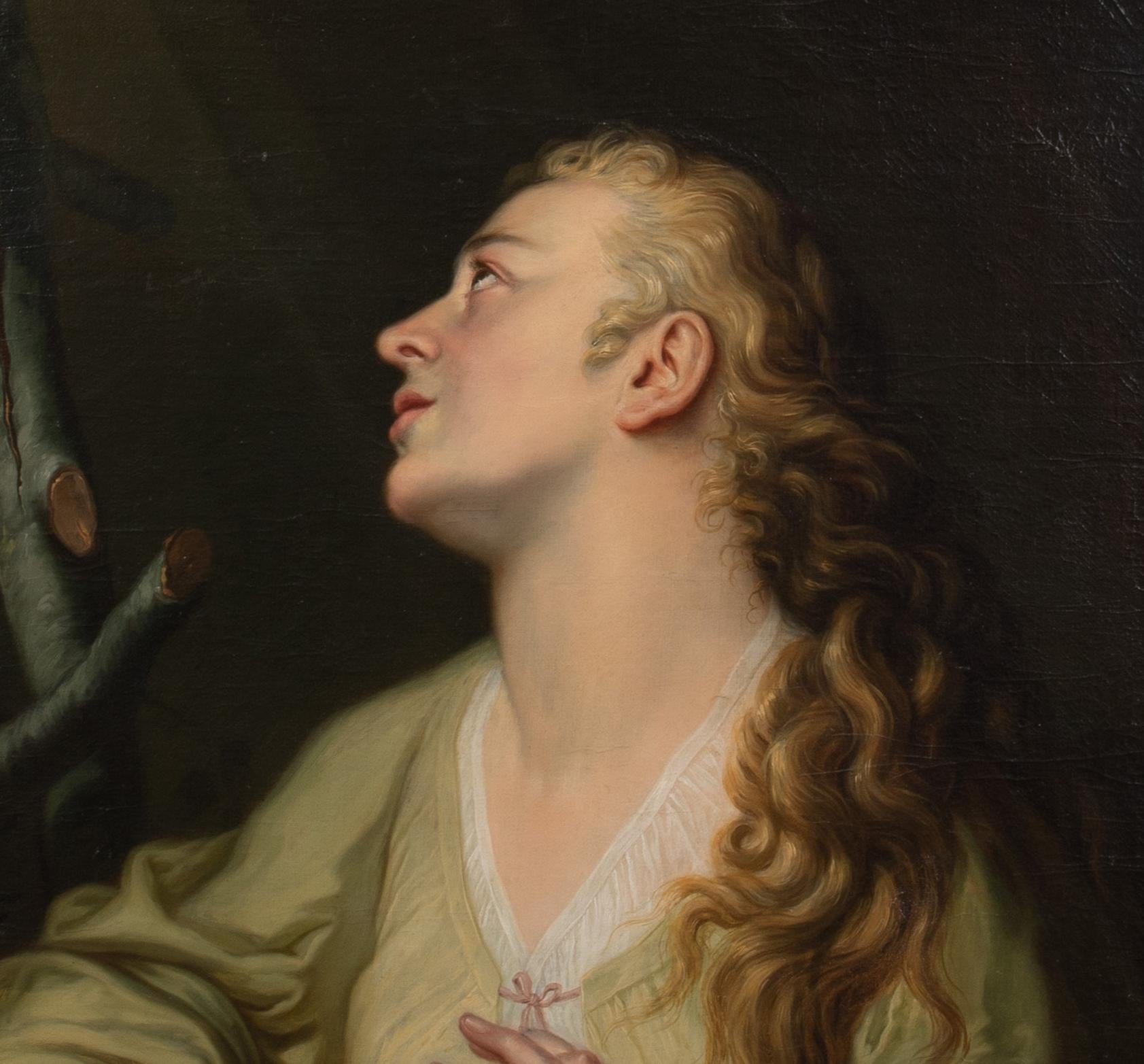 La Maddalena penitente, 18° secolo - Portrait Painting Nero di Pompeo Batoni