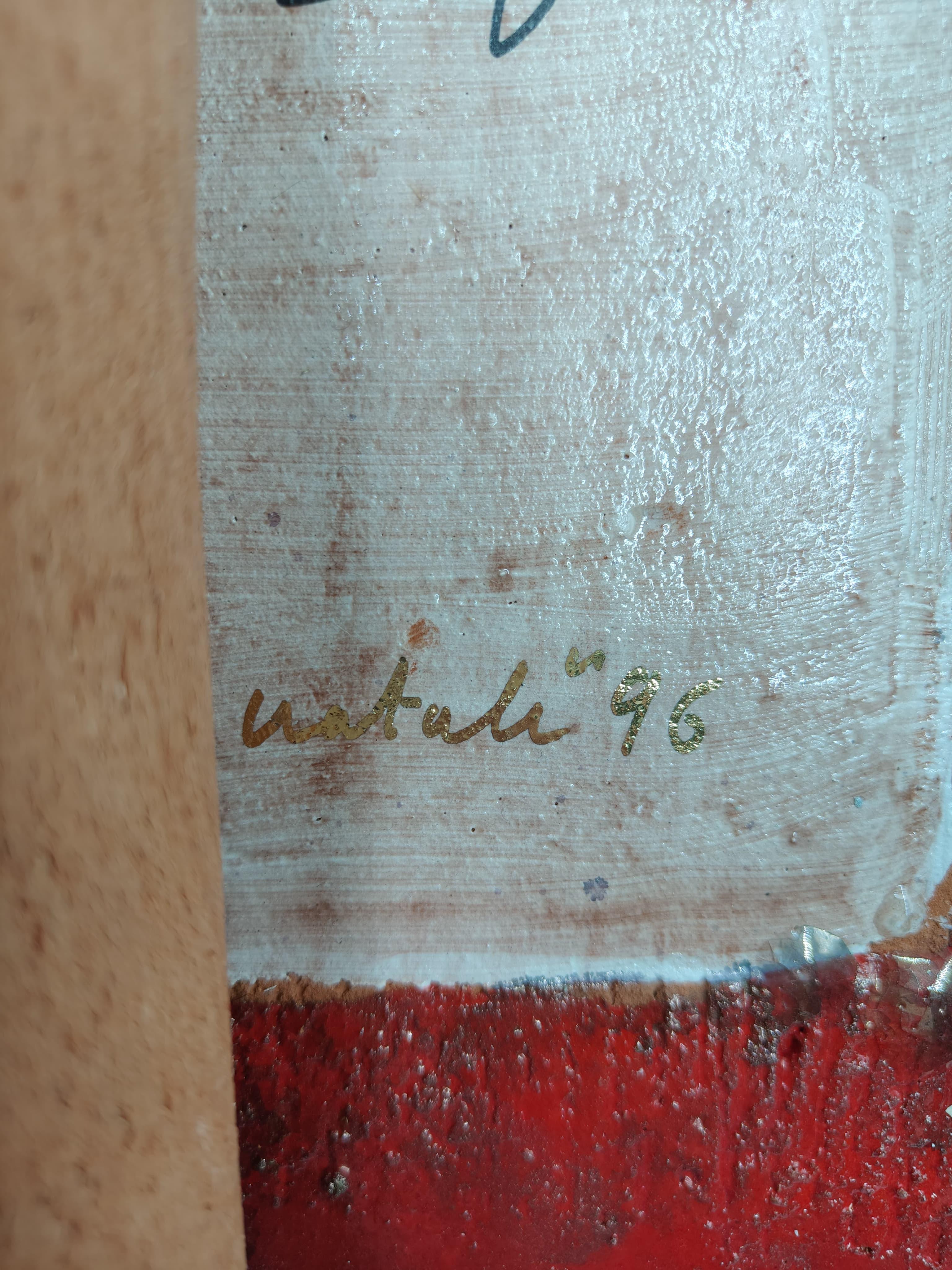 Pompeo Pianezzola : Life, Friendship Remains, 1996, céramique et parchemin rouge en vente 8