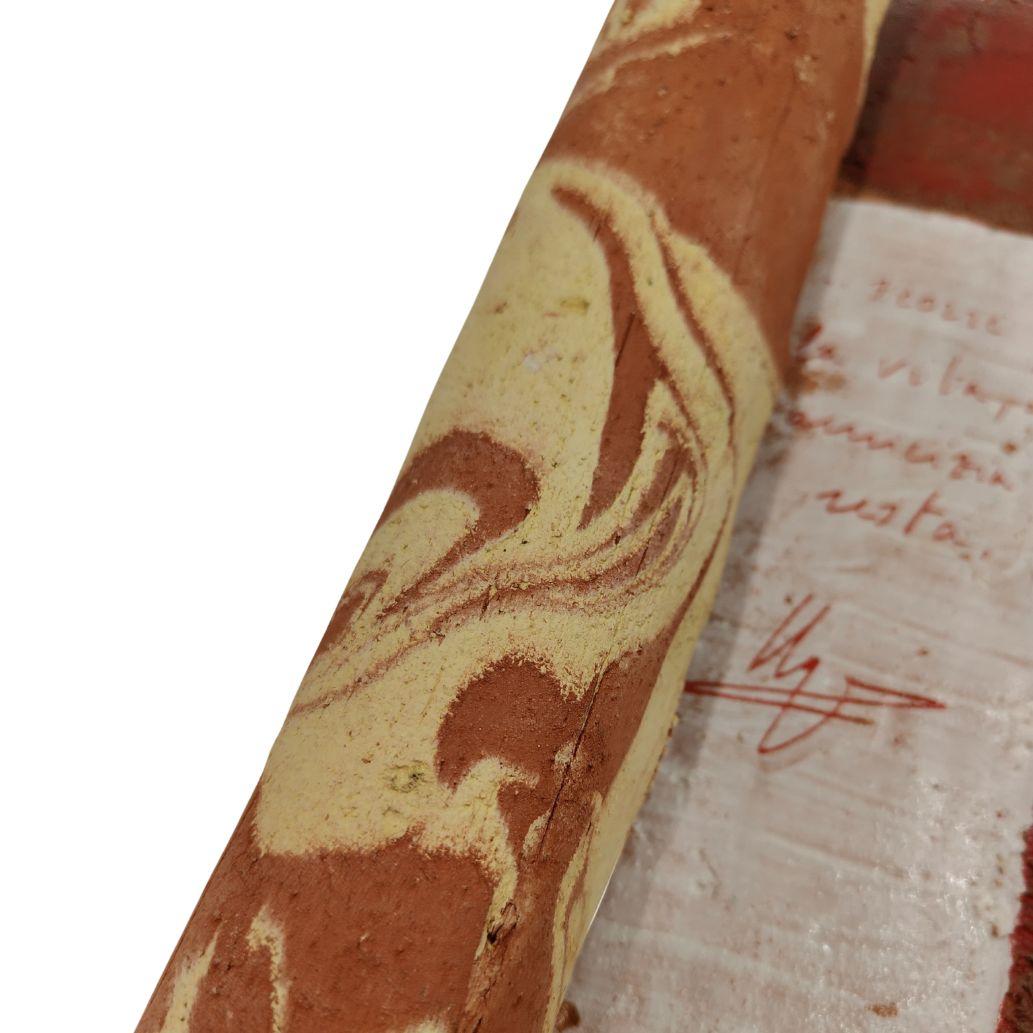 Pompeo Pianezzola: Vida, restos de amistad, 1996, pergamino cerámico bicolor en venta 10