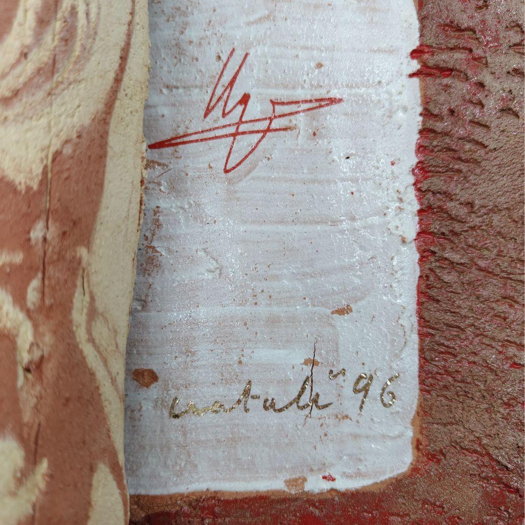 Pompeo Pianezzola: Vida, restos de amistad, 1996, pergamino cerámico bicolor en venta 11