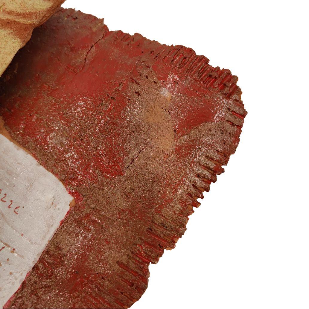 Pompeo Pianezzola: Vida, restos de amistad, 1996, pergamino cerámico bicolor en venta 4