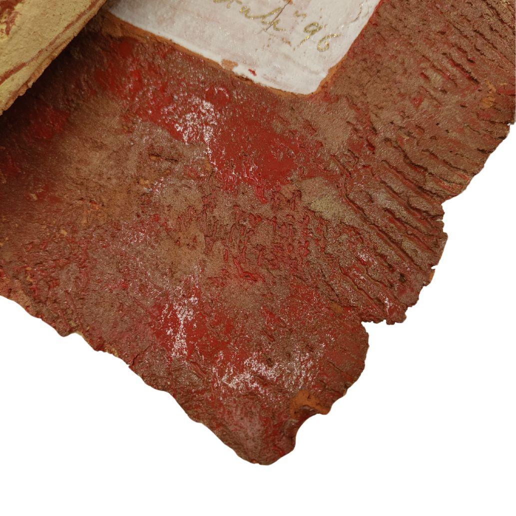 Pompeo Pianezzola: Vida, restos de amistad, 1996, pergamino cerámico bicolor en venta 5