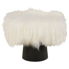 Tabouret italien en agneau de Mongolie Pompidou