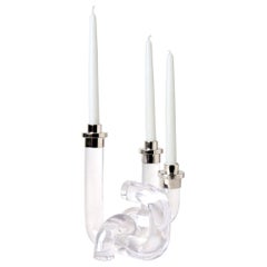 Pompidou Lucite Candleholder in Clear