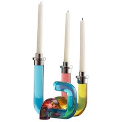 Pompidou Lucite Candleholder in Multi