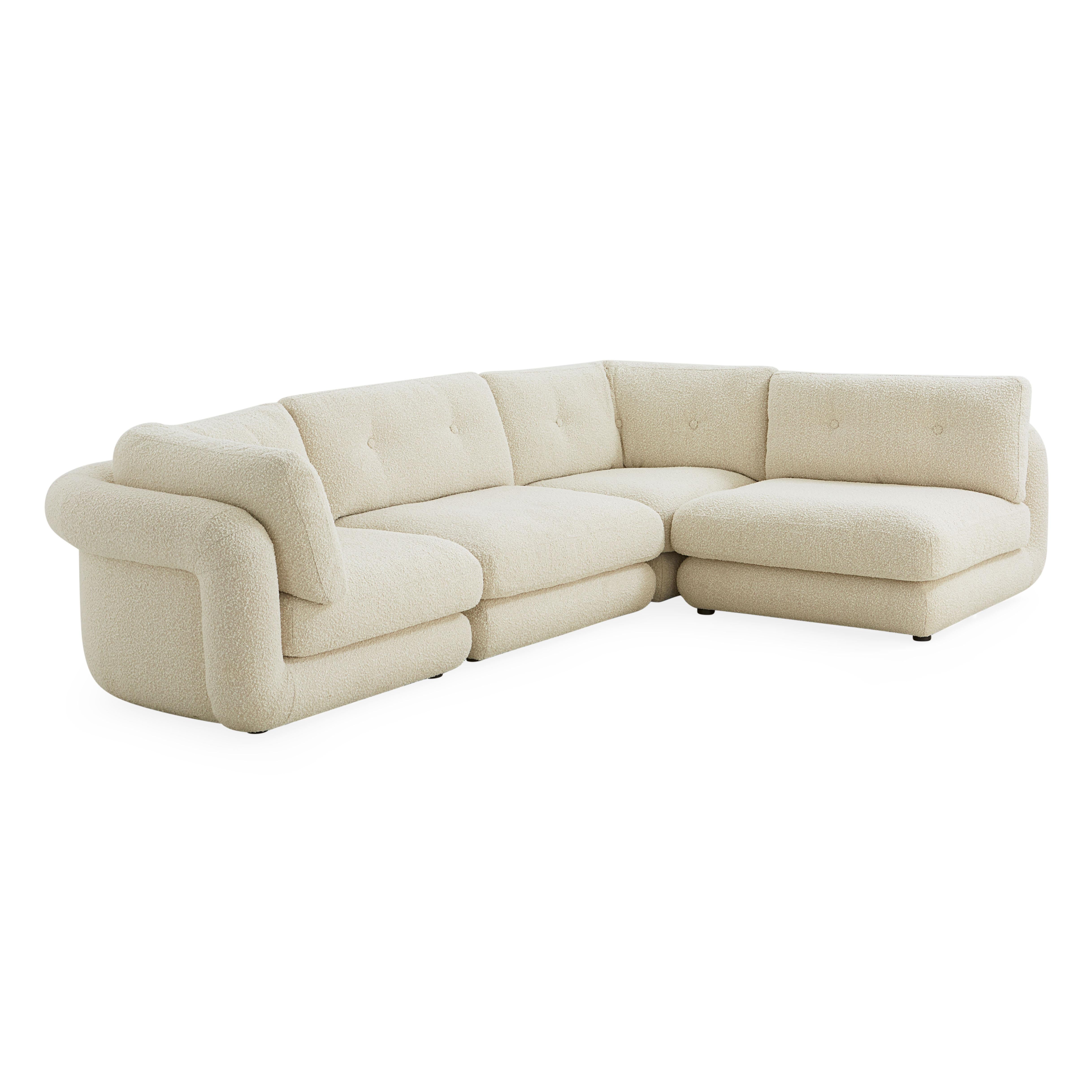 Pompidou Modular Four-Piece Sectional in Oatmeal Bouclé  In New Condition For Sale In New York, NY
