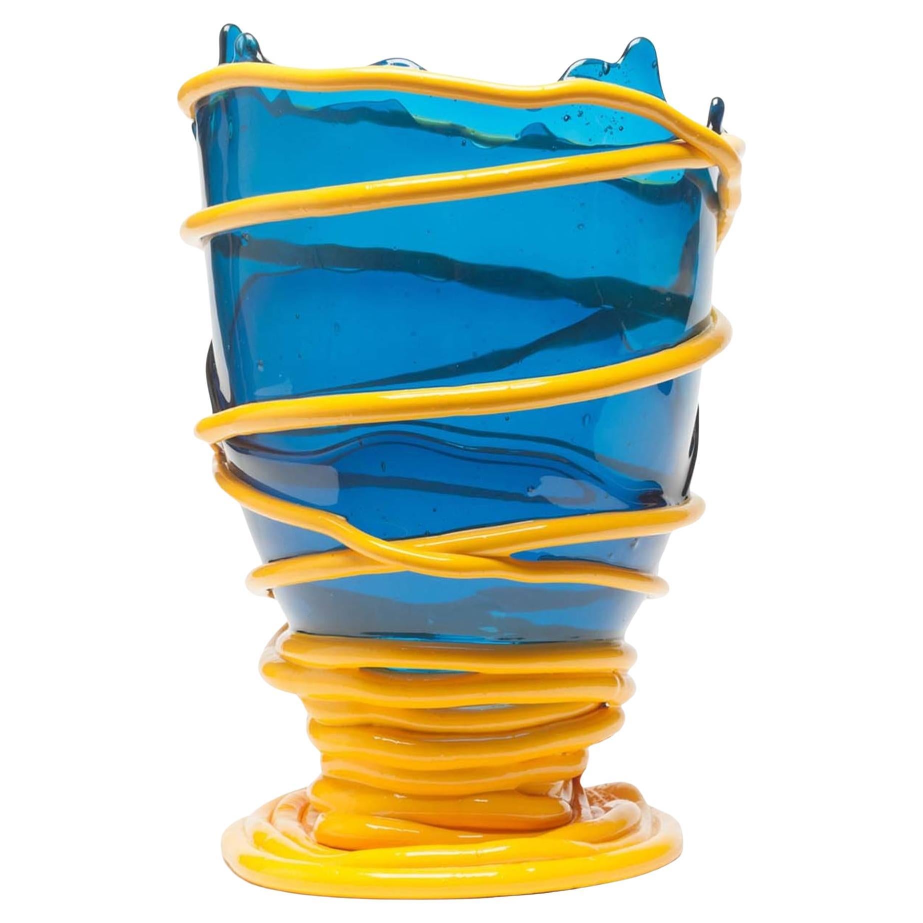 Pompitu II Yellow and Blue Large Vase by Gaetano Pesce For Sale