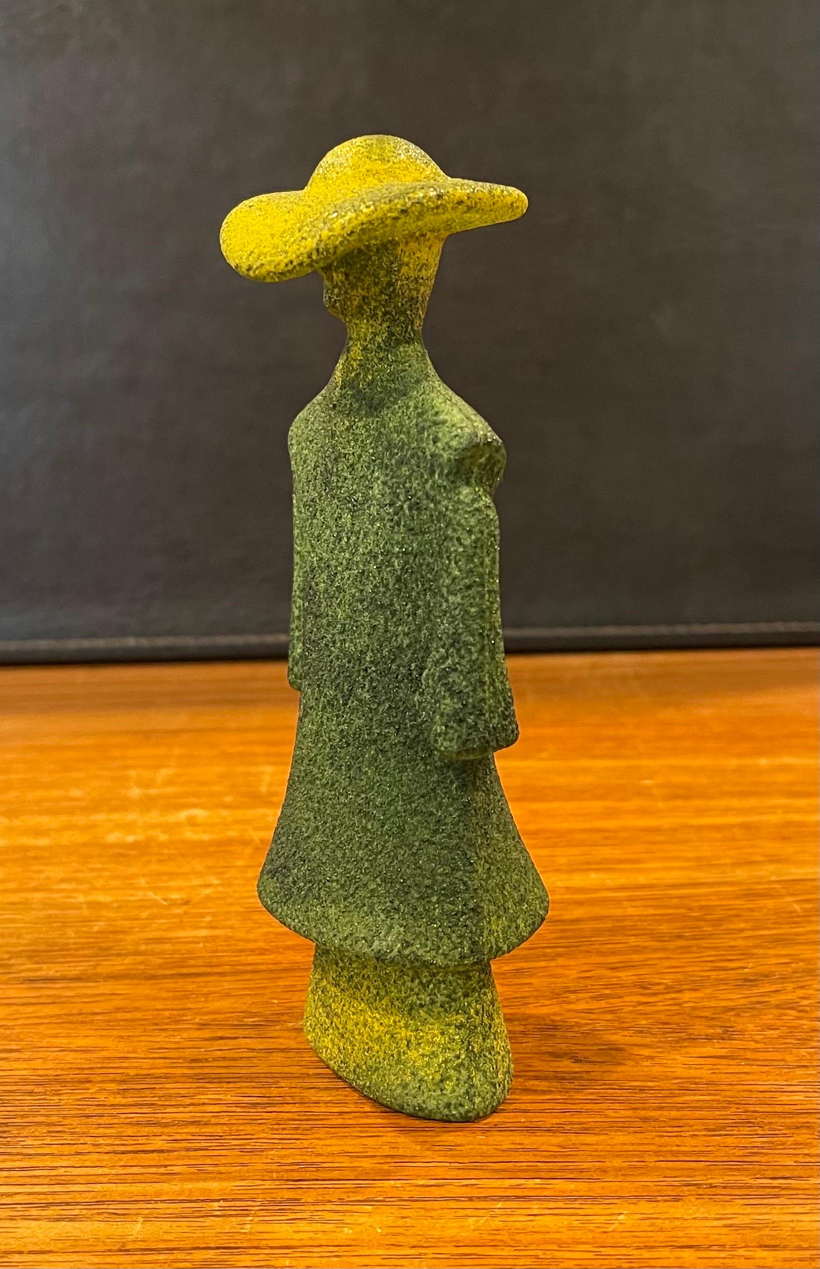 Poncho Green Art Glass Catwalk Sculpture by Kjell Engman for Kosta Boda Sweden For Sale 2