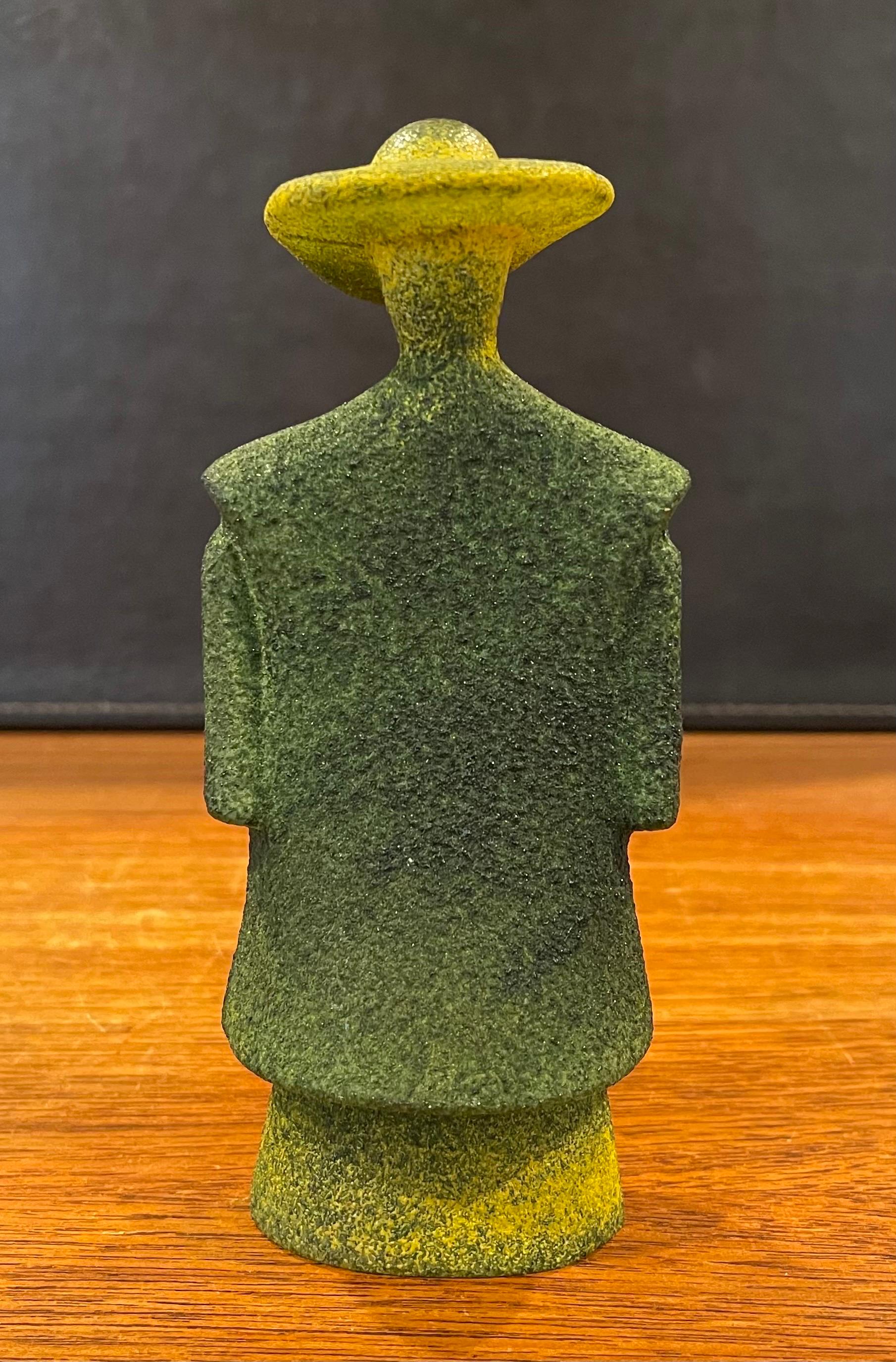 Poncho Green Art Glass Catwalk Sculpture by Kjell Engman for Kosta Boda Sweden For Sale 4