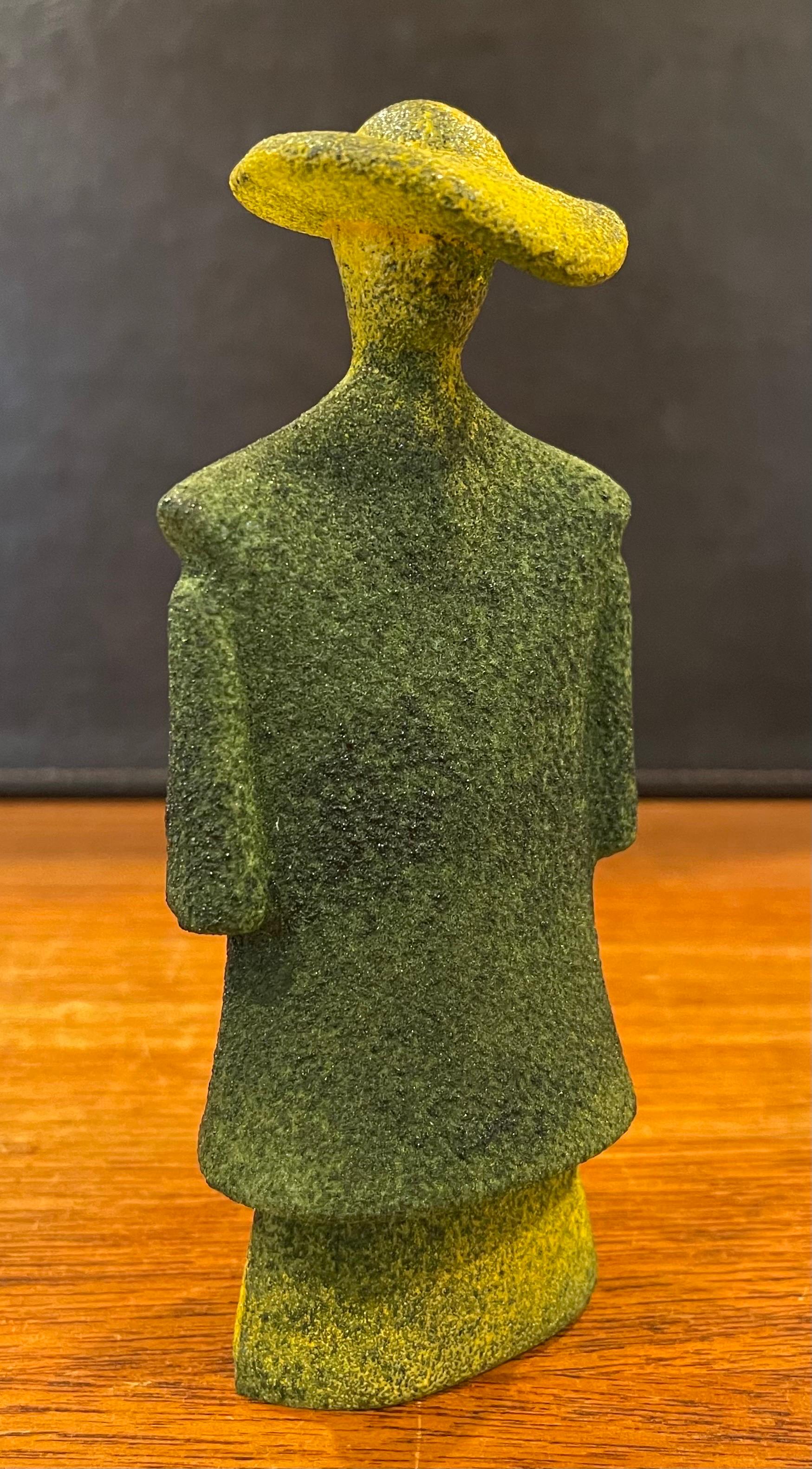Poncho Green Art Glass Catwalk Sculpture by Kjell Engman for Kosta Boda Sweden For Sale 5