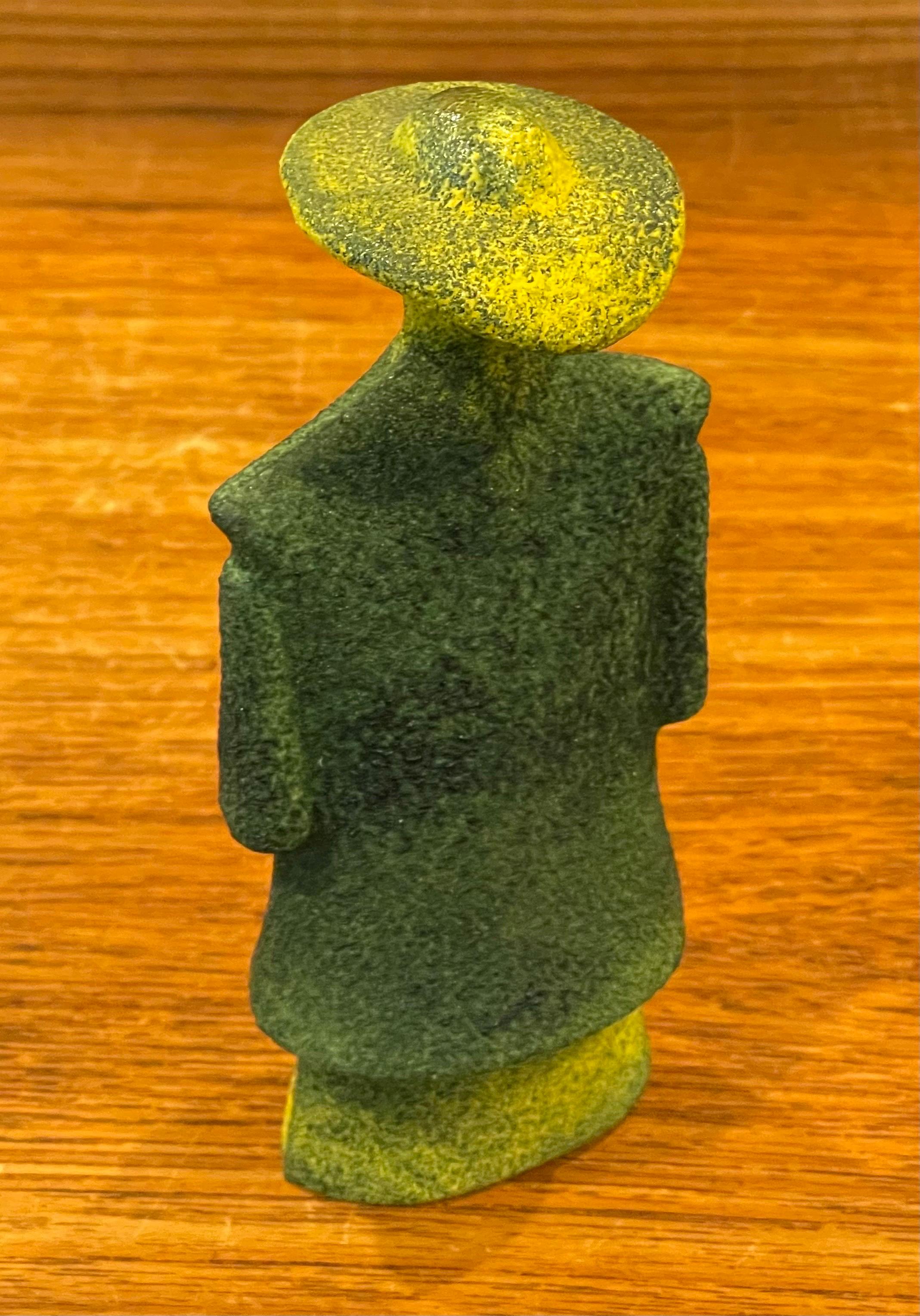 Post-Modern Poncho Green Art Glass Catwalk Sculpture by Kjell Engman for Kosta Boda Sweden For Sale