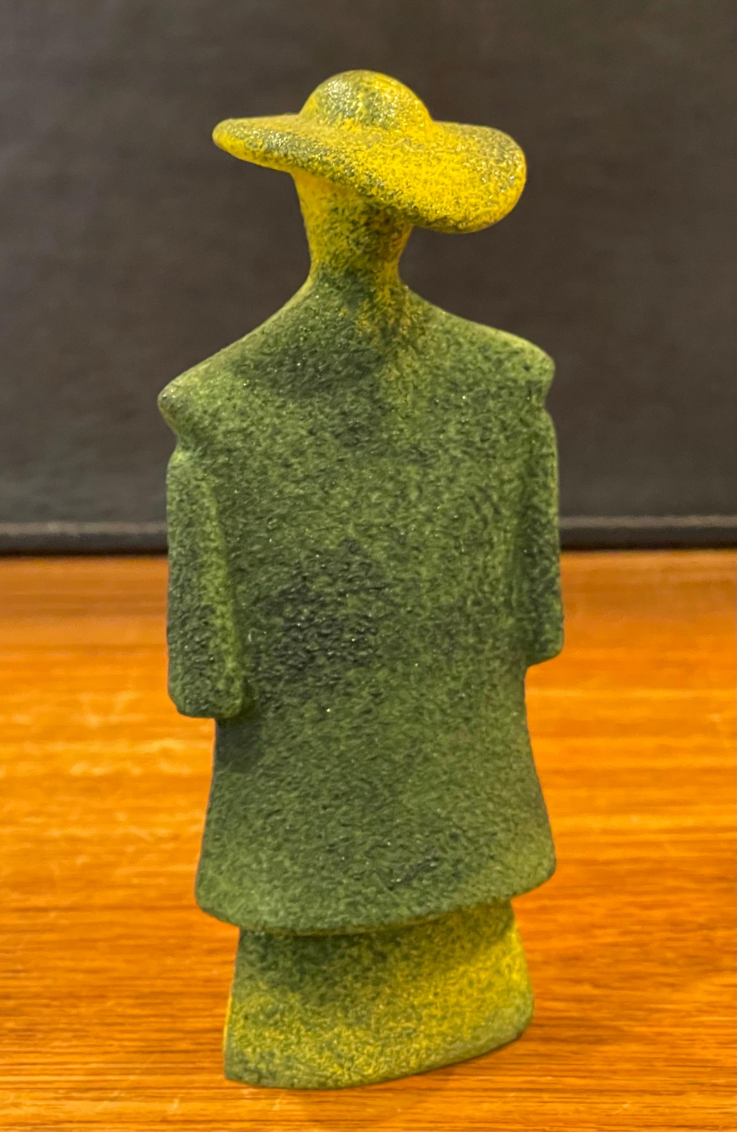 Swedish Poncho Green Art Glass Catwalk Sculpture by Kjell Engman for Kosta Boda Sweden For Sale