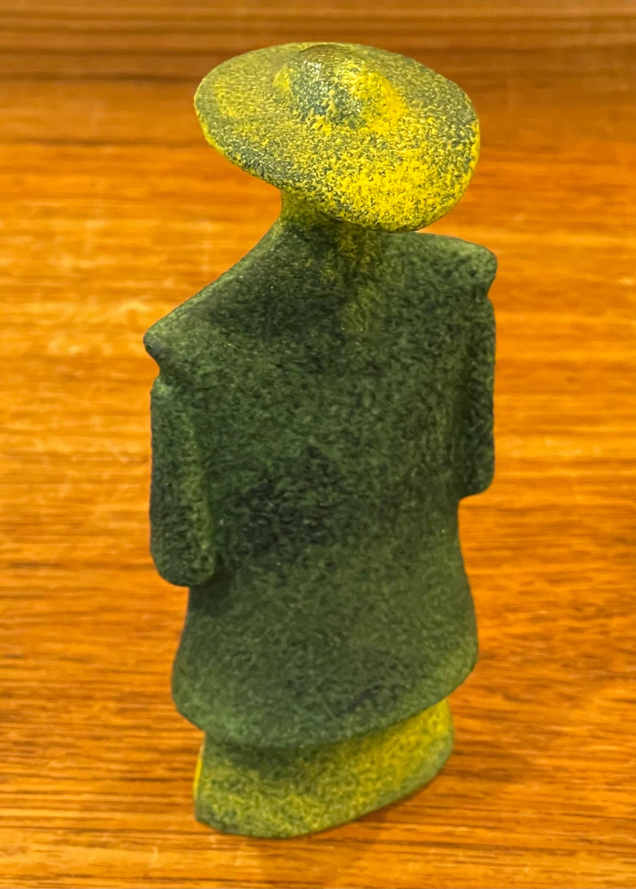 Poncho Green Art Glass Catwalk Sculpture by Kjell Engman for Kosta Boda Sweden For Sale 1