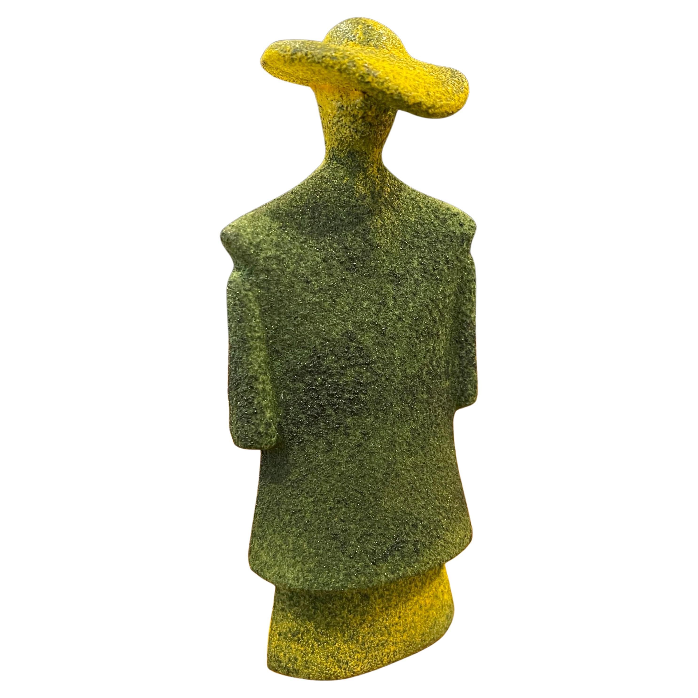 Poncho Green Art Glass Catwalk Sculpture by Kjell Engman for Kosta Boda Sweden For Sale