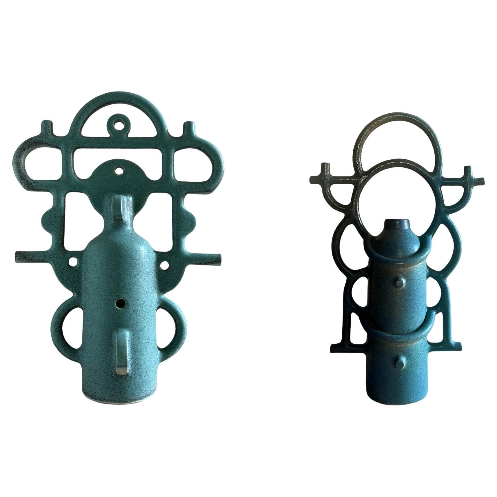 Pond and Cephei. Sculptures by Aniana Heras in Glazed White Stoneware