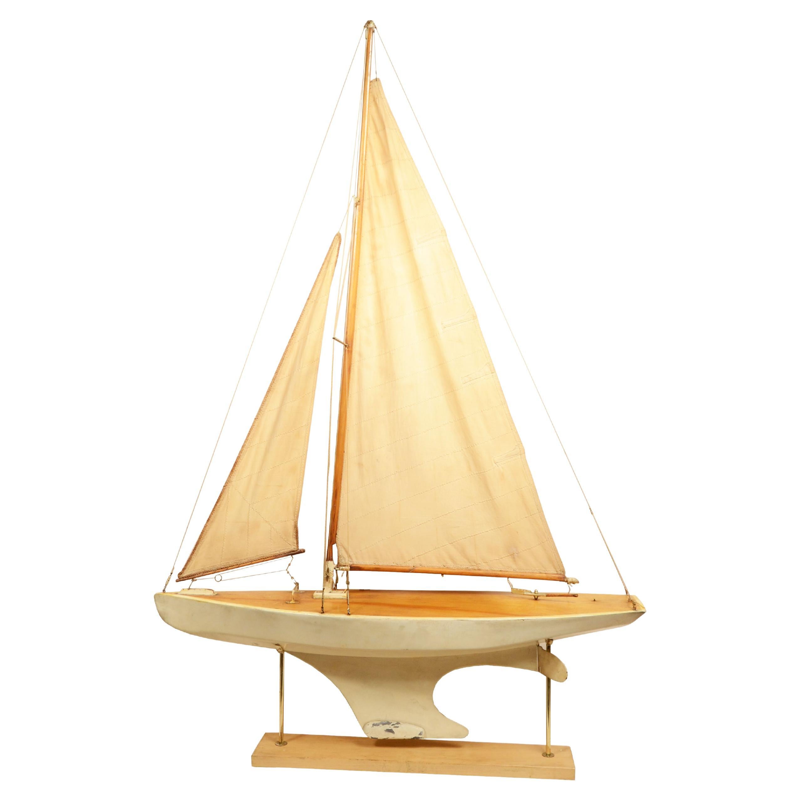 Pond Model made in 1930 of a yacht used to navigate ponds