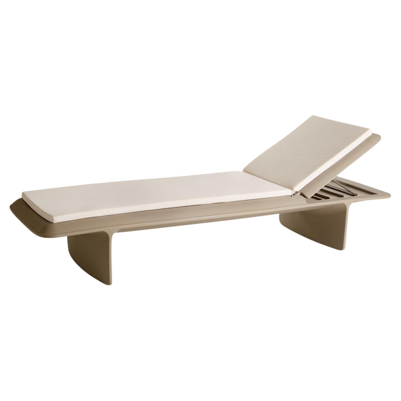 Ponente Sun Lounger With White Cushion by Martinelli Venezia Studio