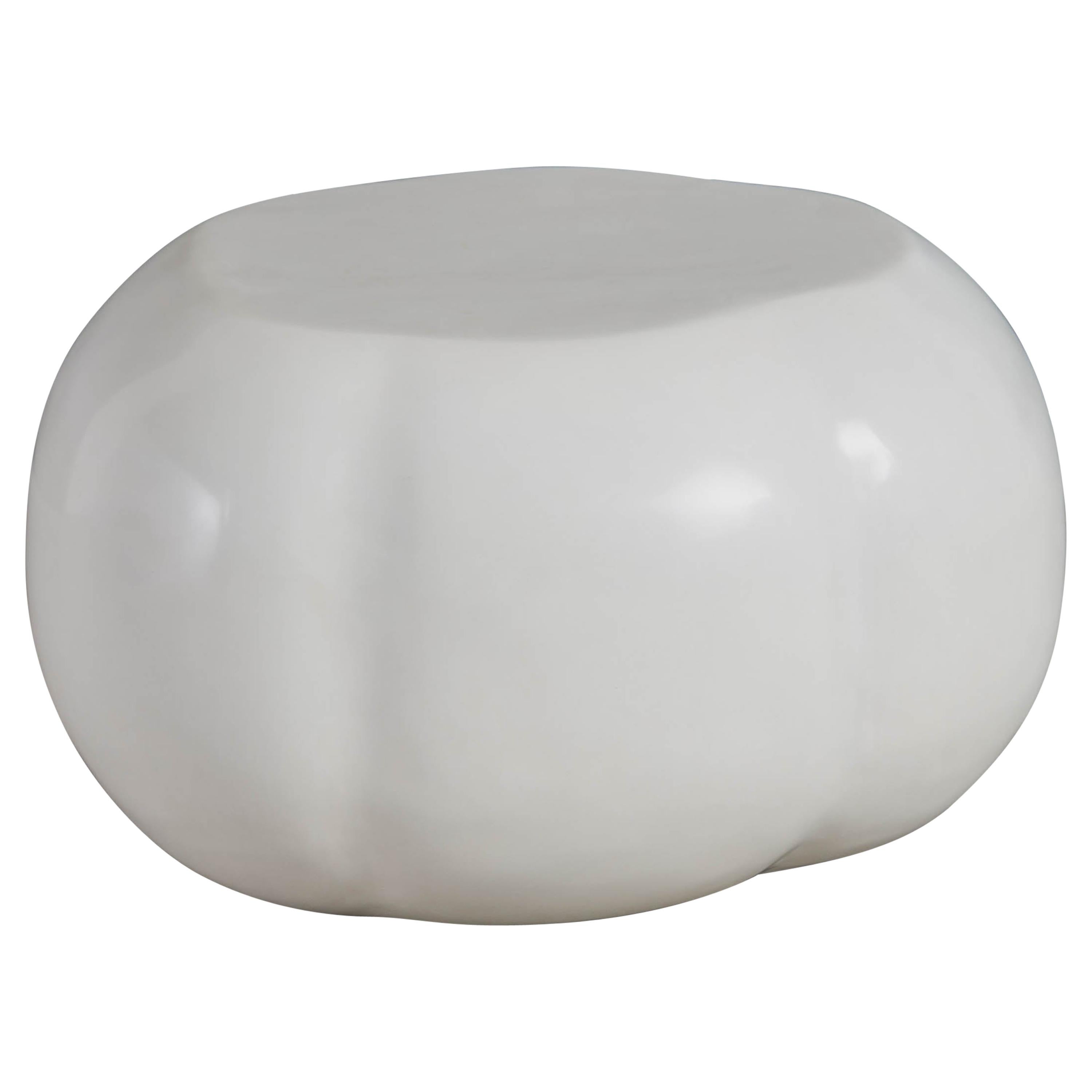 Pong Cloud Seat, Medium, Cream Lacquer by Robert Kuo, Hand Repousse, Limited For Sale