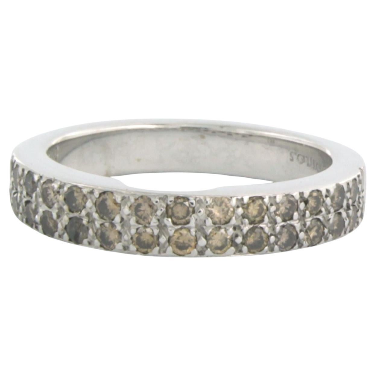 PONIROS ring with fancy brilliant cut diamonds up to 0.69ct 18k white gold