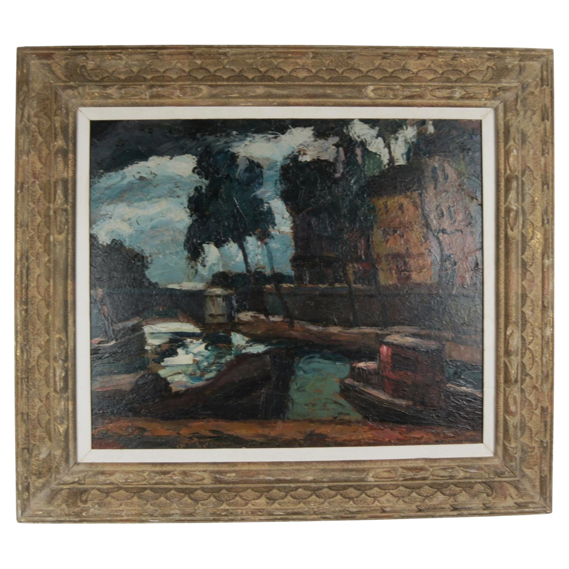'Pont Neuf' Mid-20th Century Expressionist Painting For Sale
