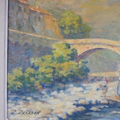 'Pont-Vieux Sospel' Early 20th Century Impressionist Landscape